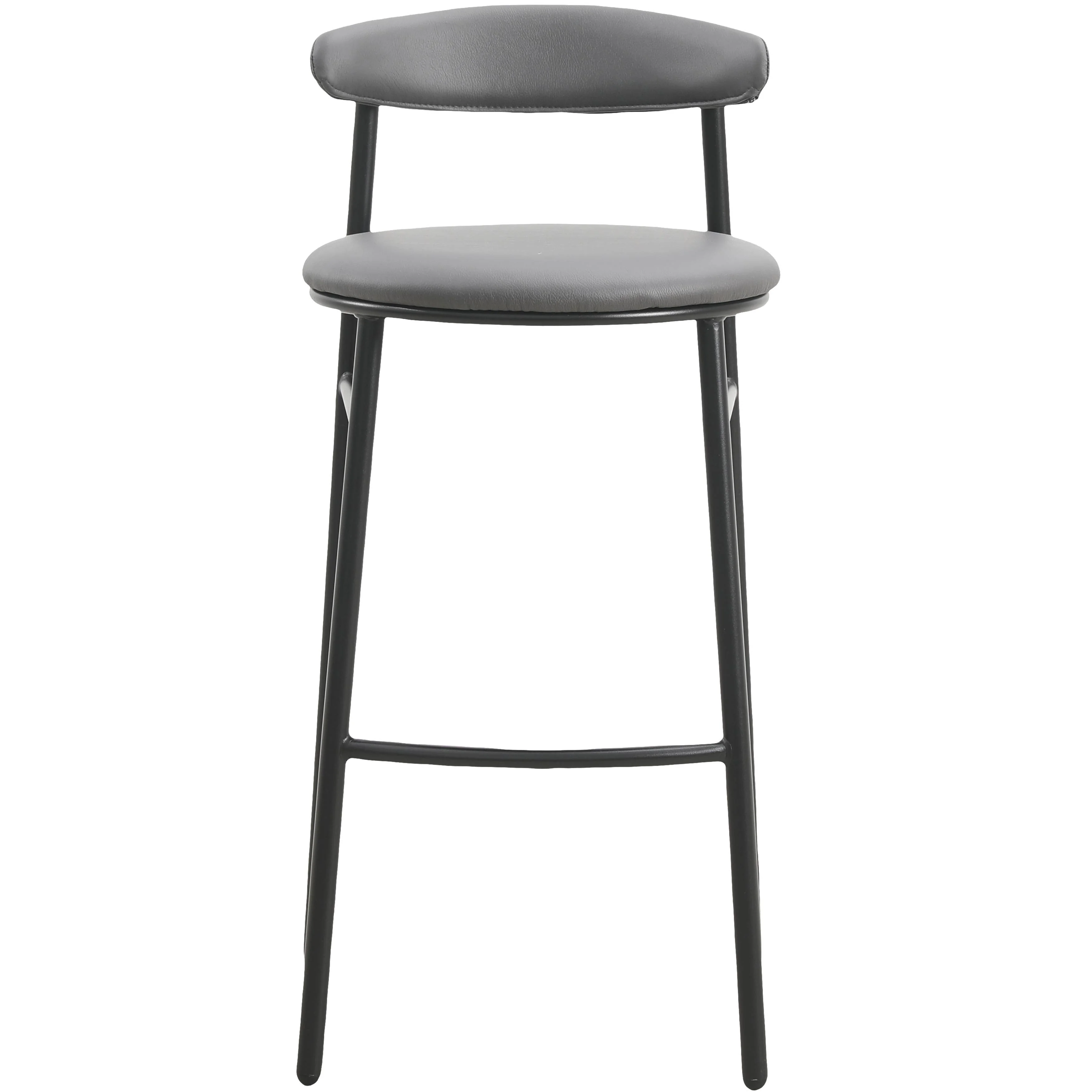 Lume Collection Modern Bar Stool in Charcoal Set of 2