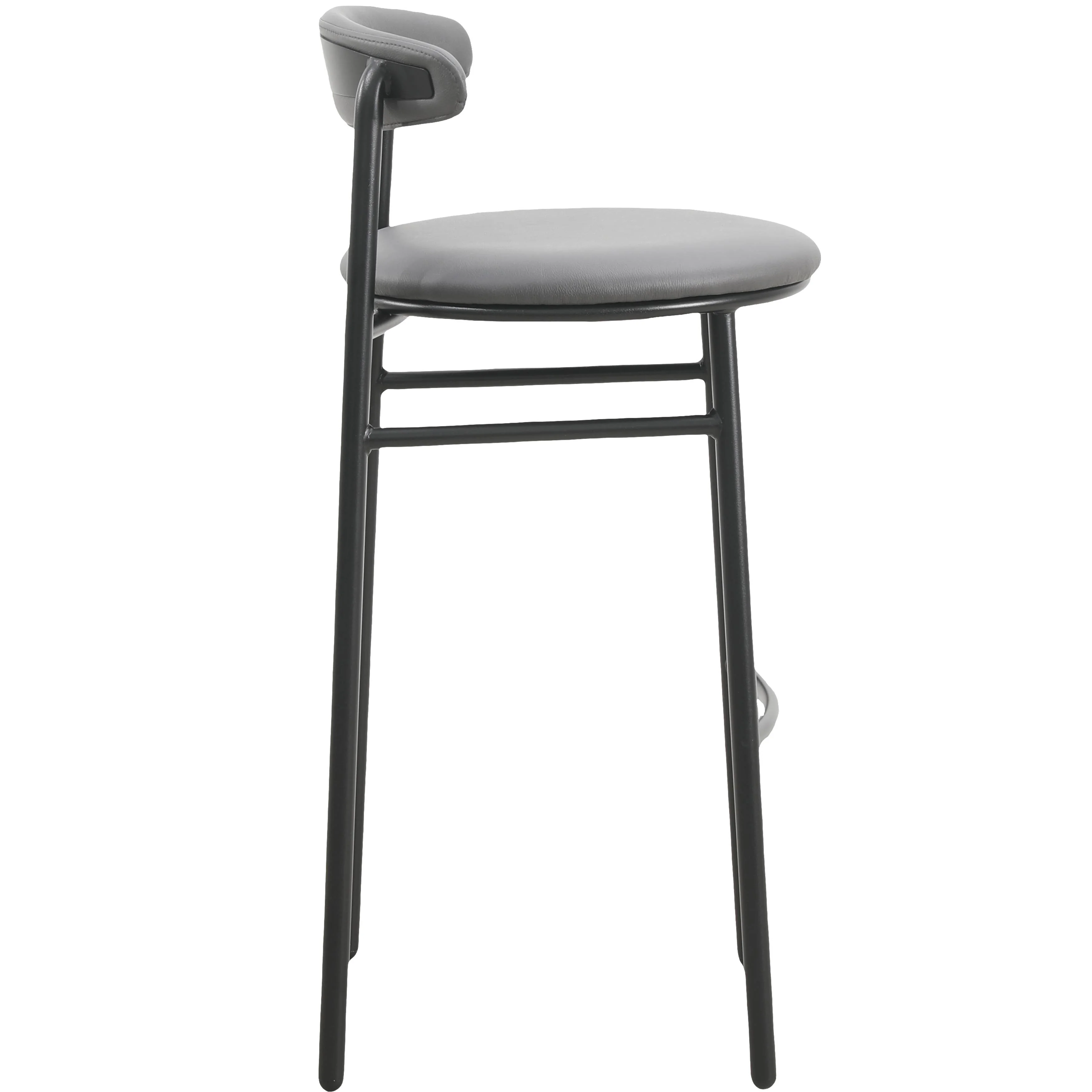 Lume Collection Modern Bar Stool in Charcoal Set of 2