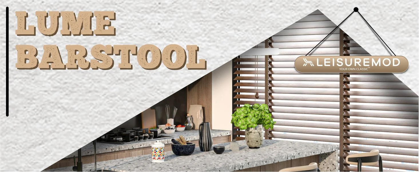 Lume Collection Modern Bar Stool in Dark Taupe