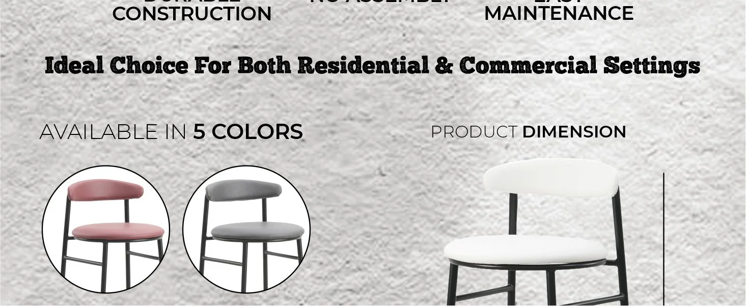 Lume Collection Modern Bar Stool in Grey