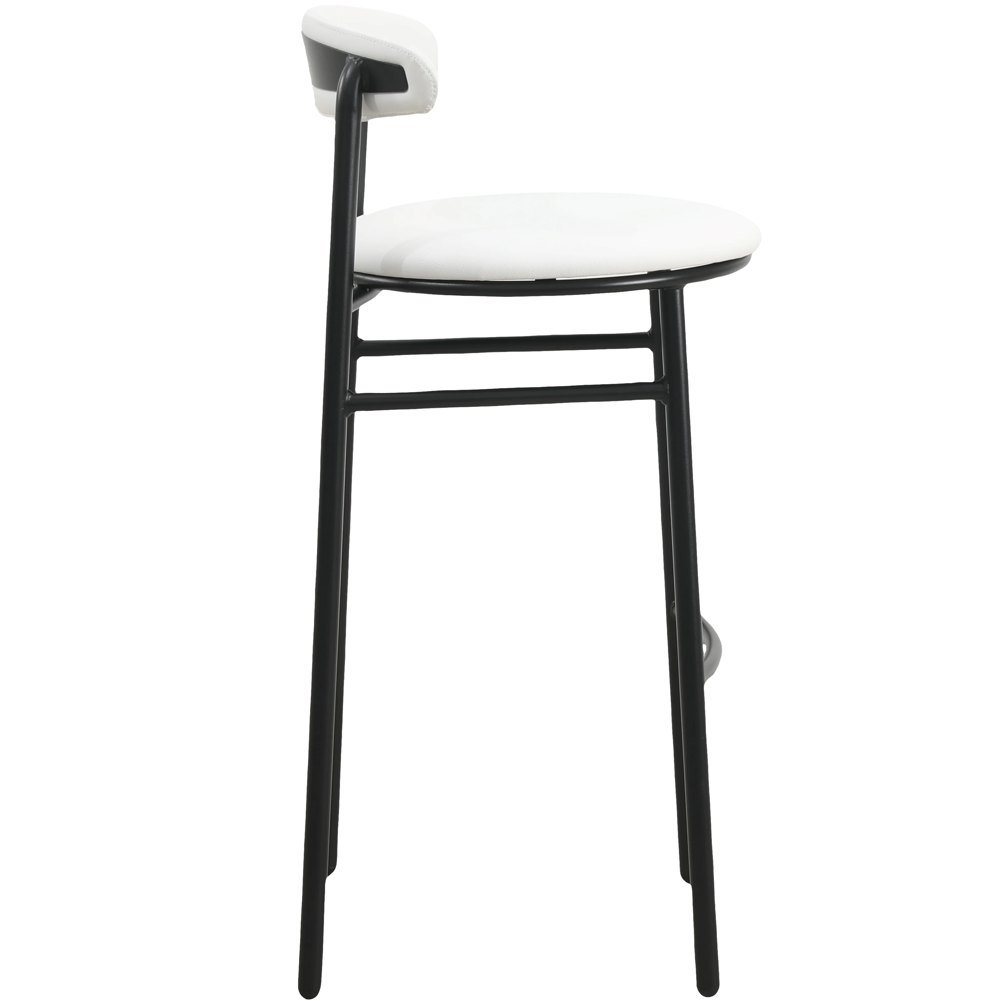 Lume Collection Modern Bar Stool in White