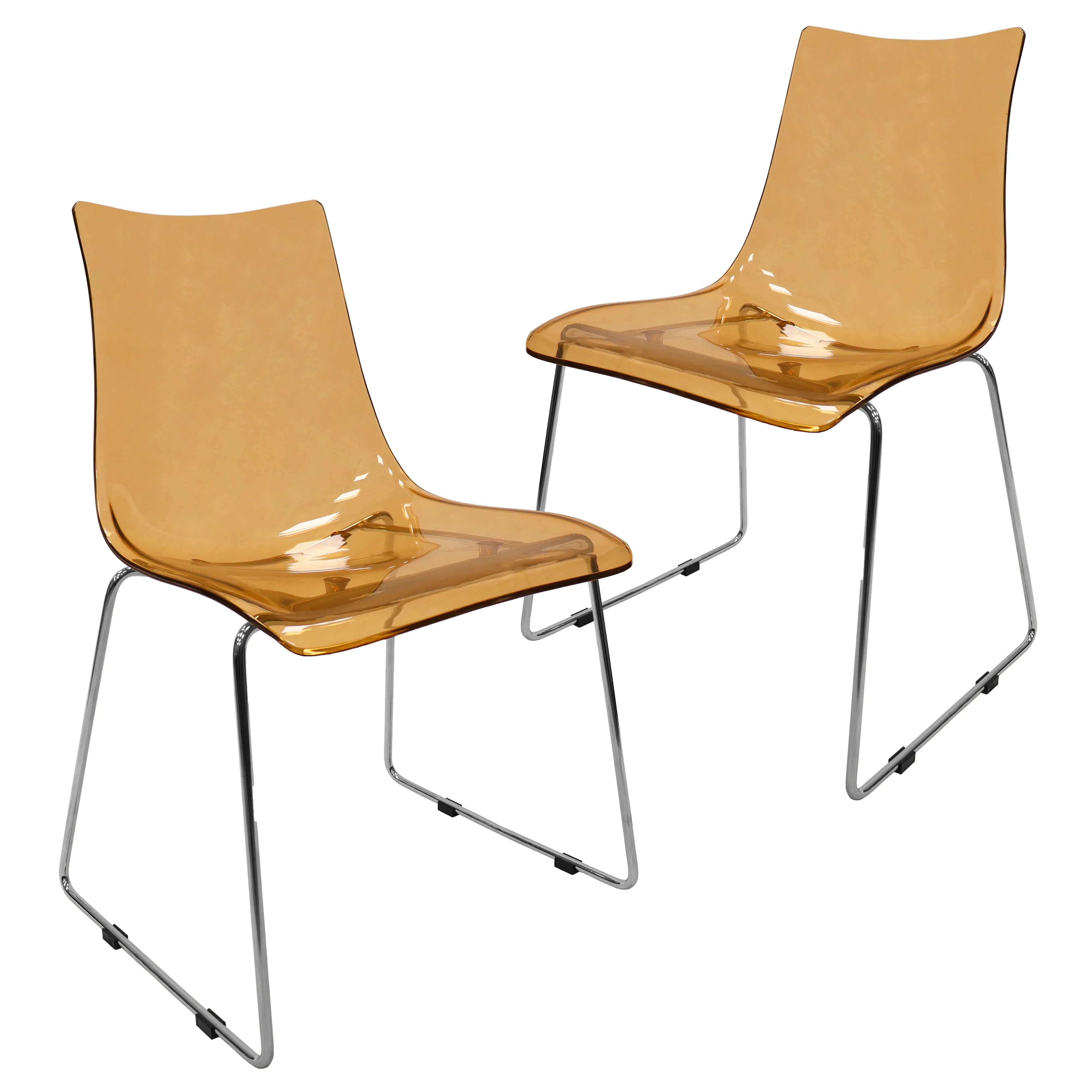 Lima Modern Acrylic Chair, Set of 2