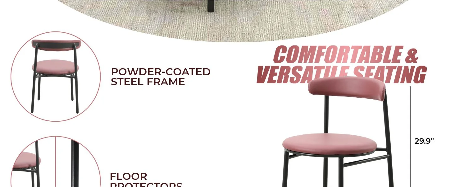 Lume Collection Modern Dining Chair in Burgundy