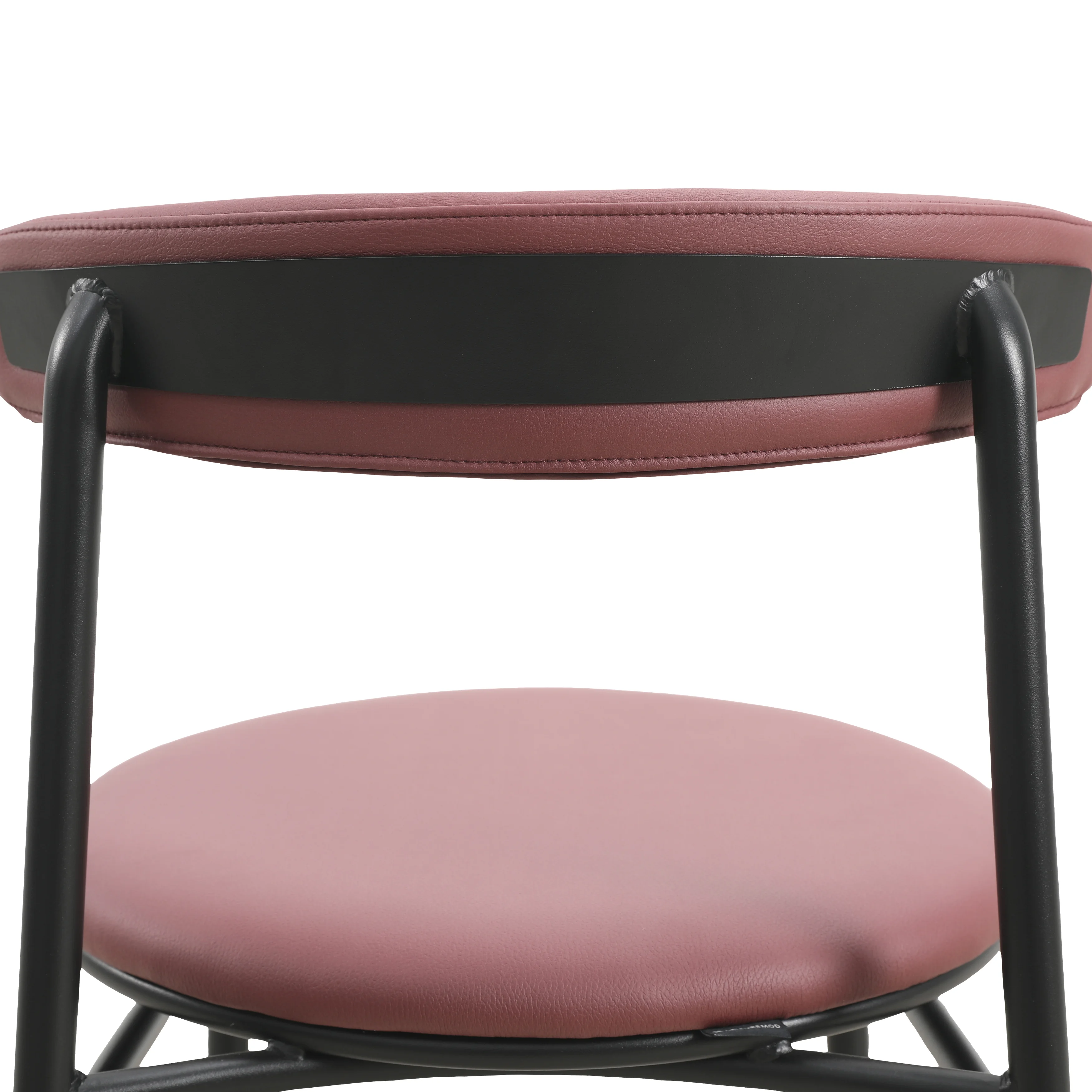 Lume Collection Modern Dining Chair in Burgundy Set of 4