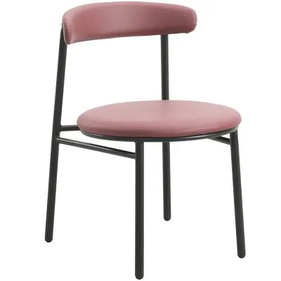 Lume Collection Modern Dining Chair in Burgundy Set of 4