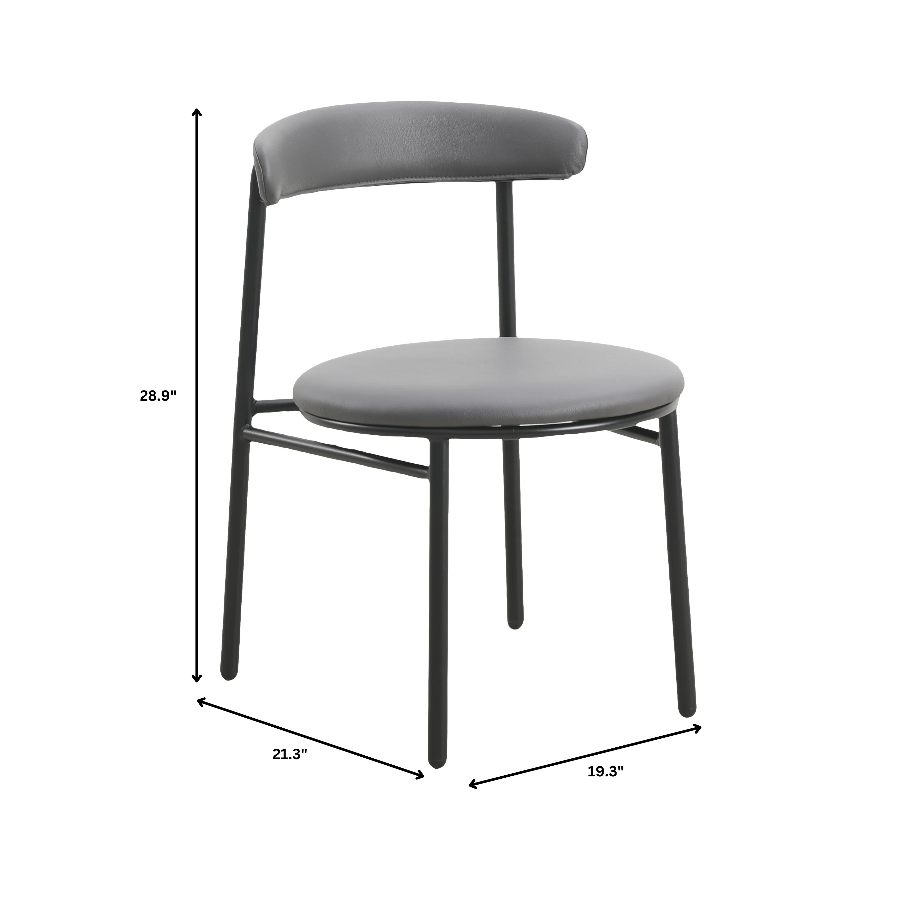 Lume Collection Modern Dining Chair in Charcoal