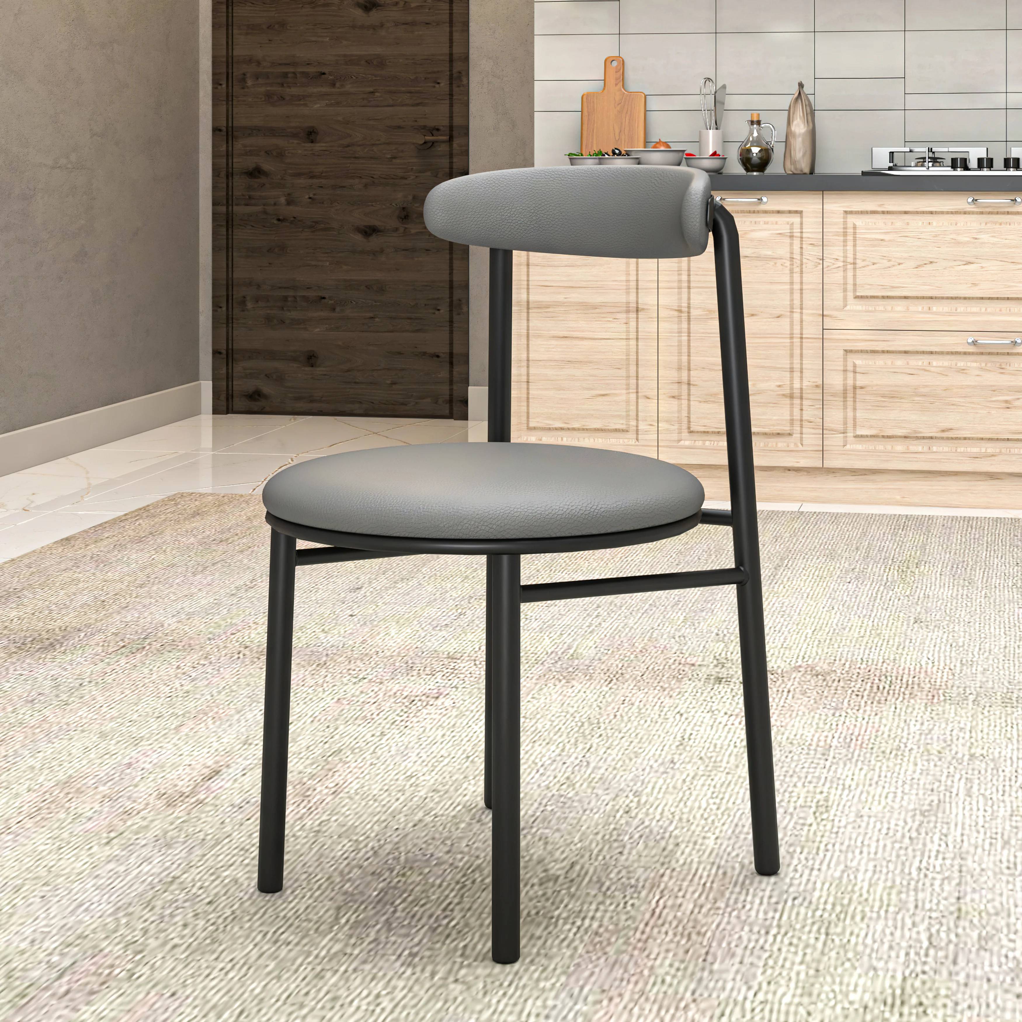 Lume Collection Modern Dining Chair in Charcoal
