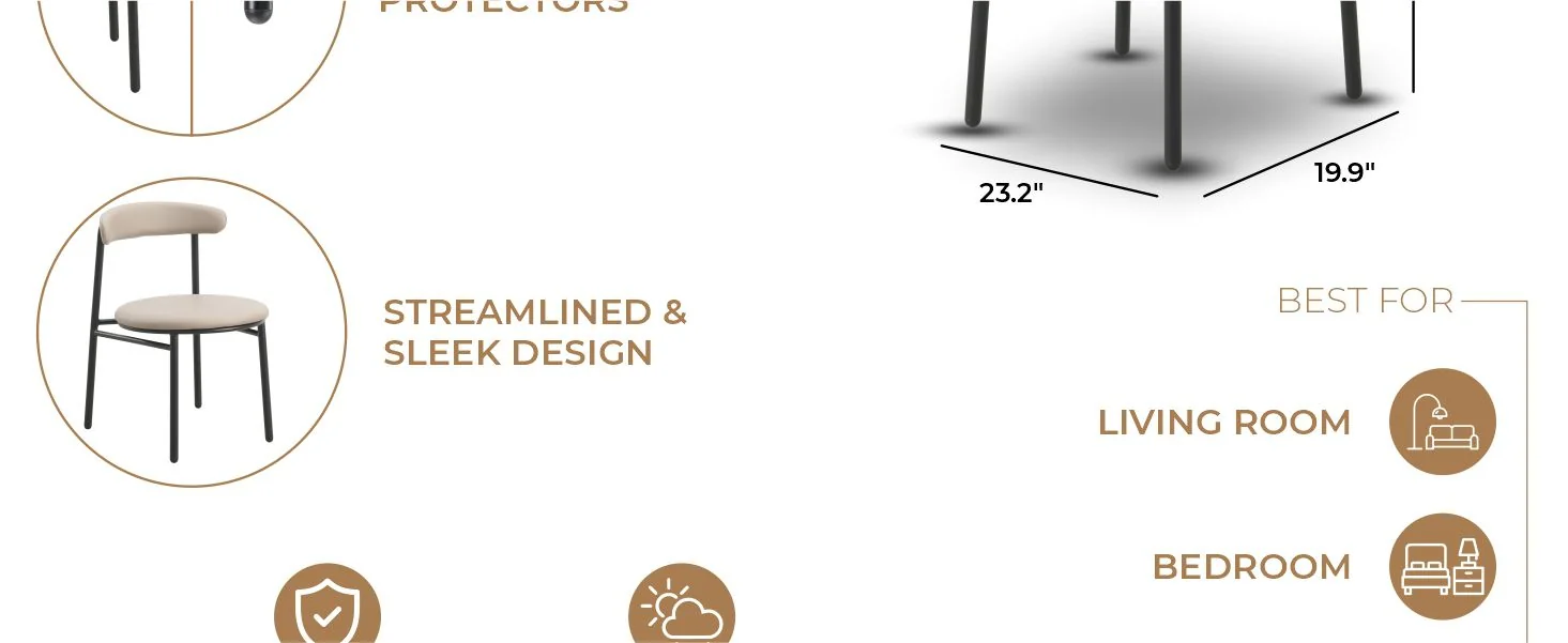 Lume Collection Modern Dining Chair in Dark Toupe