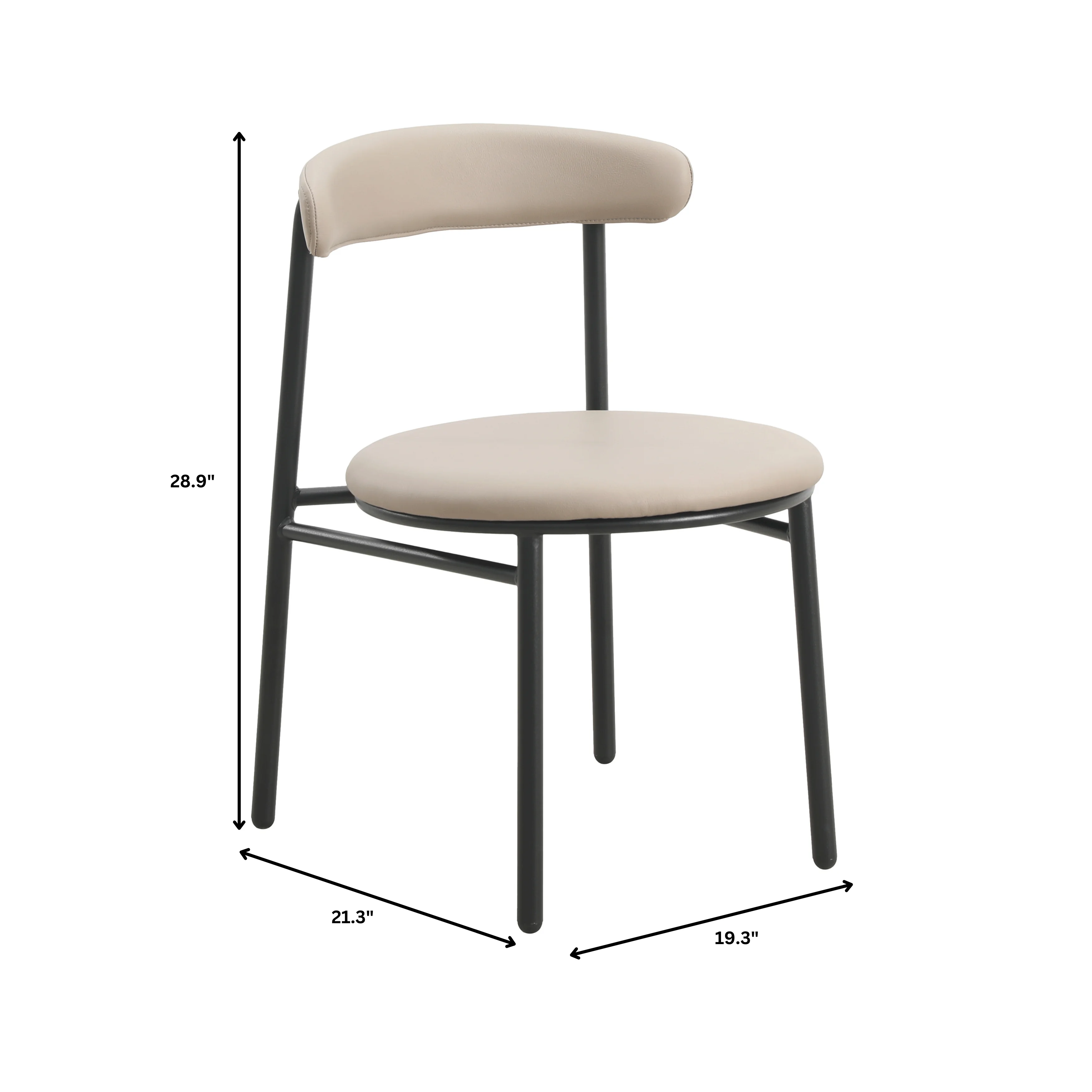 Lume Collection Modern Dining Chair in Dark Toupe