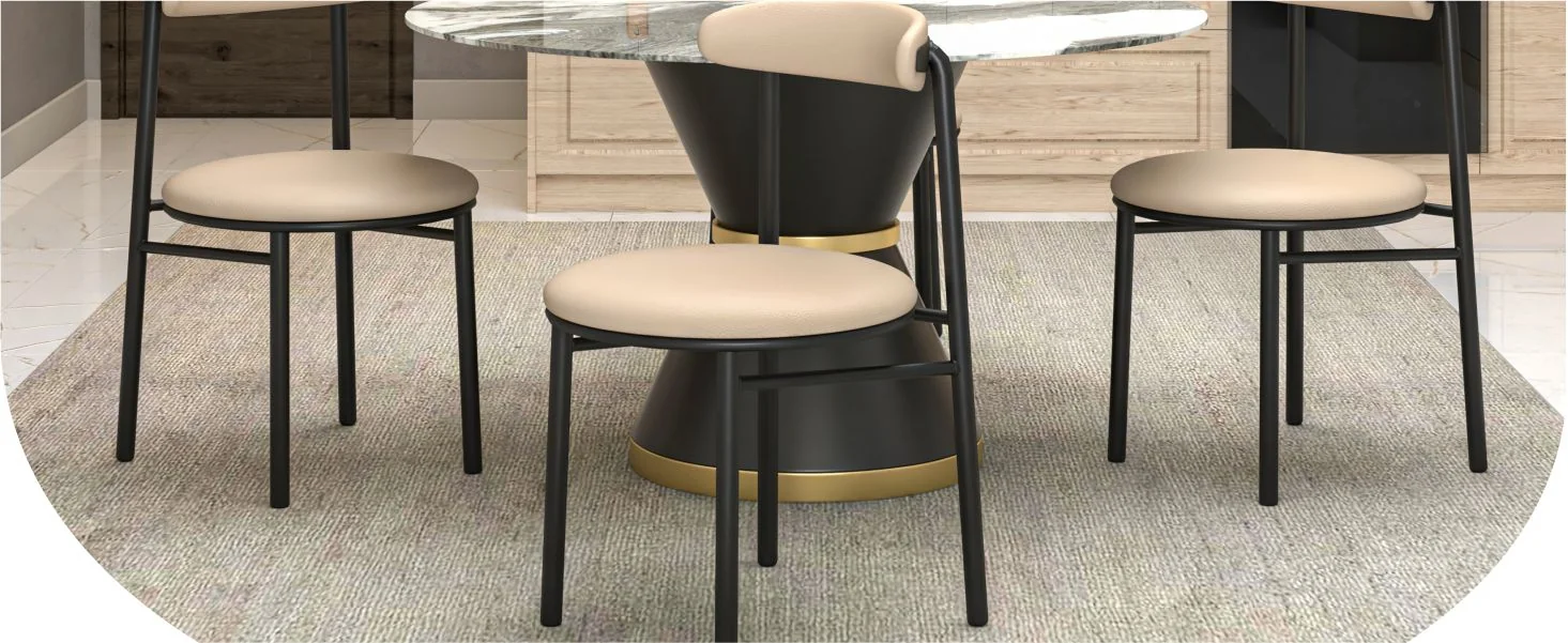 Lume Collection Modern Dining Chair in Dark Toupe
