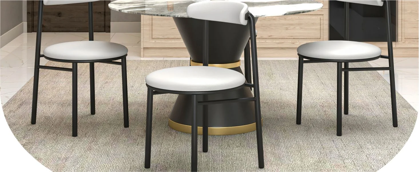 Lume Collection Modern Dining Chair in Grey