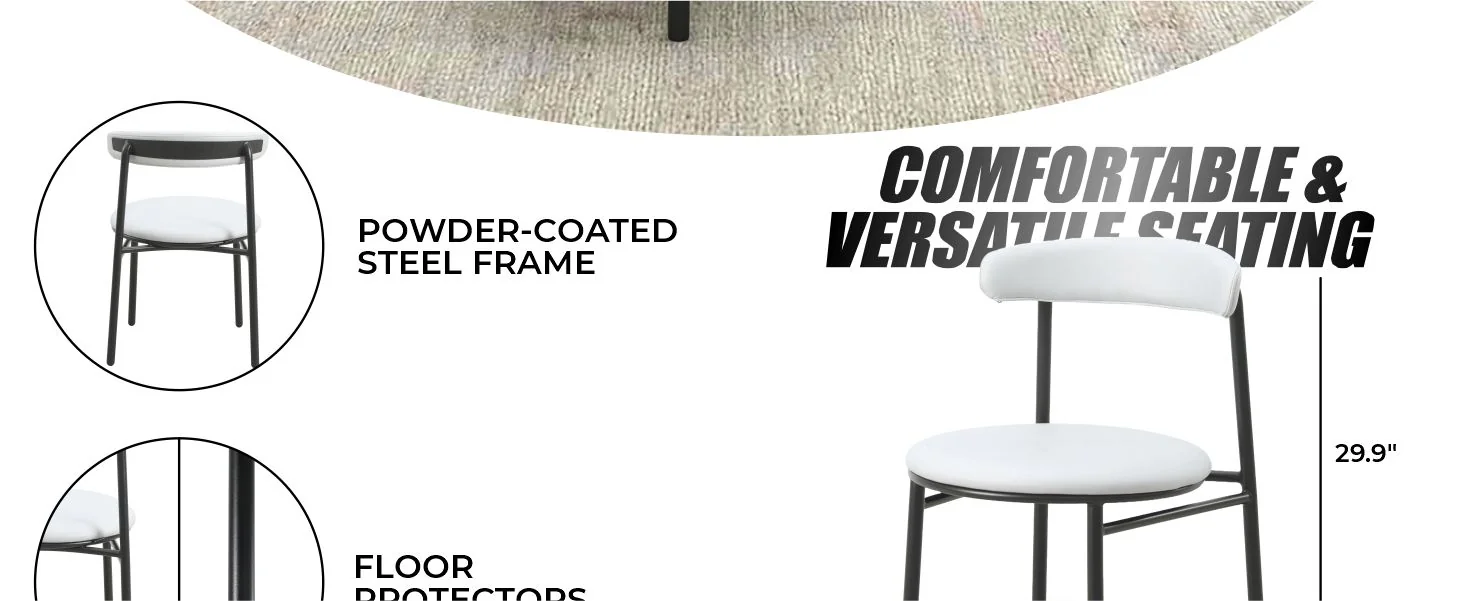 Lume Collection Modern Dining Chair in Grey Set of 2