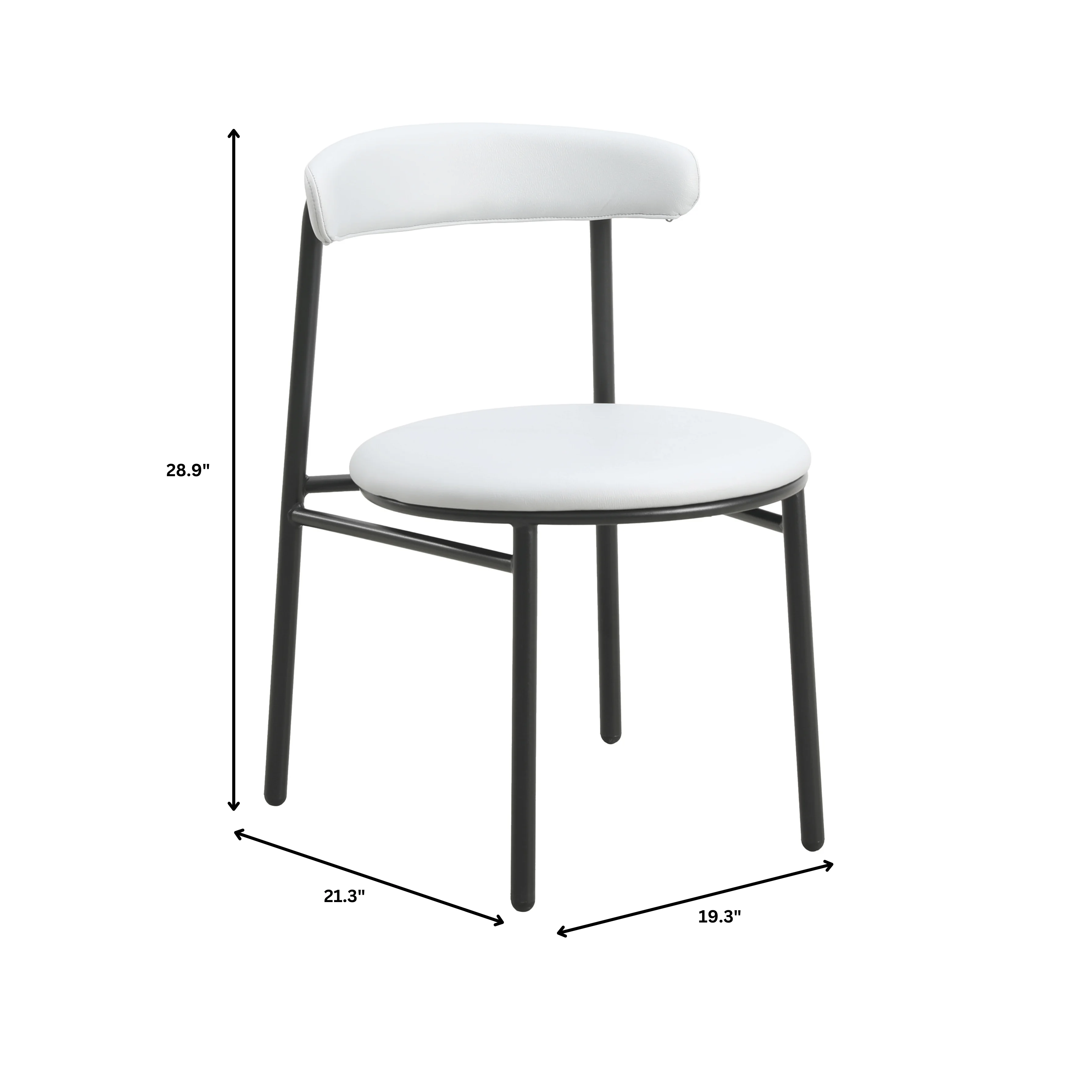 Lume Collection Modern Dining Chair in White