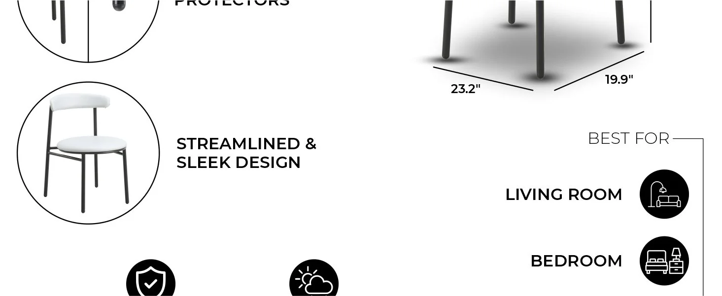 Lume Collection Modern Dining Chair in White