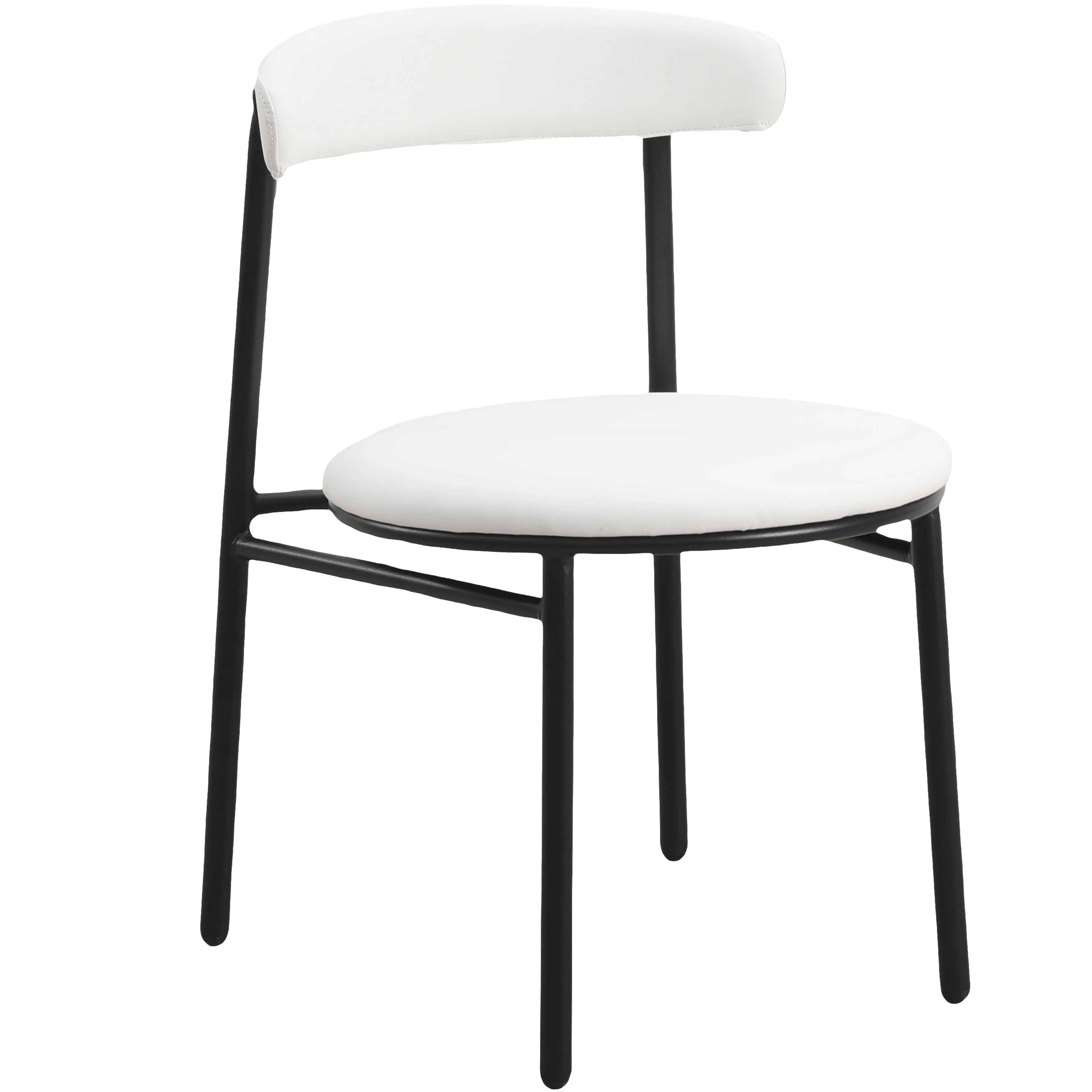 Lume Collection Modern Dining Chair in White Set of 4