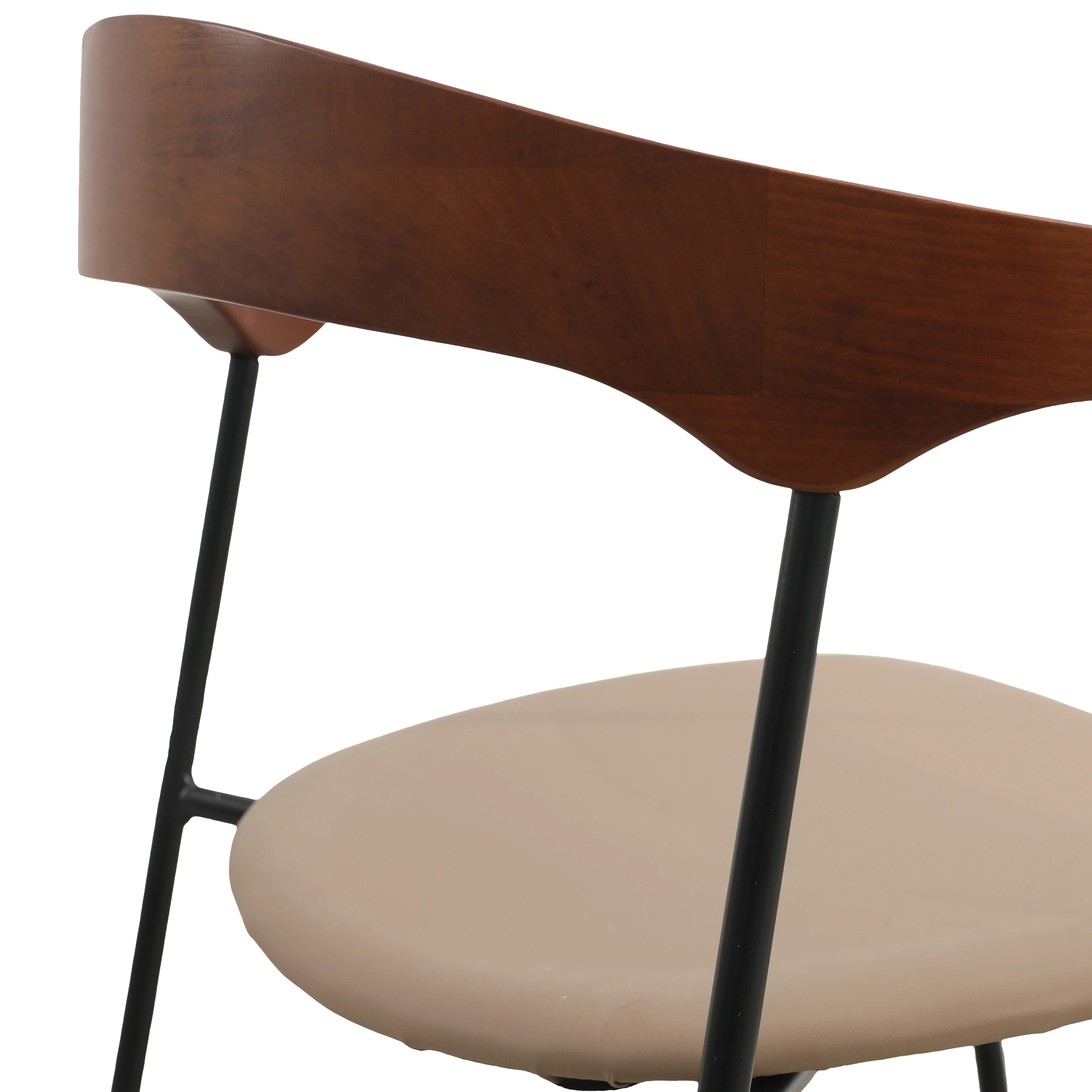 Lyra Collection Modern Chair in Dark Wood back and Taupe Seat