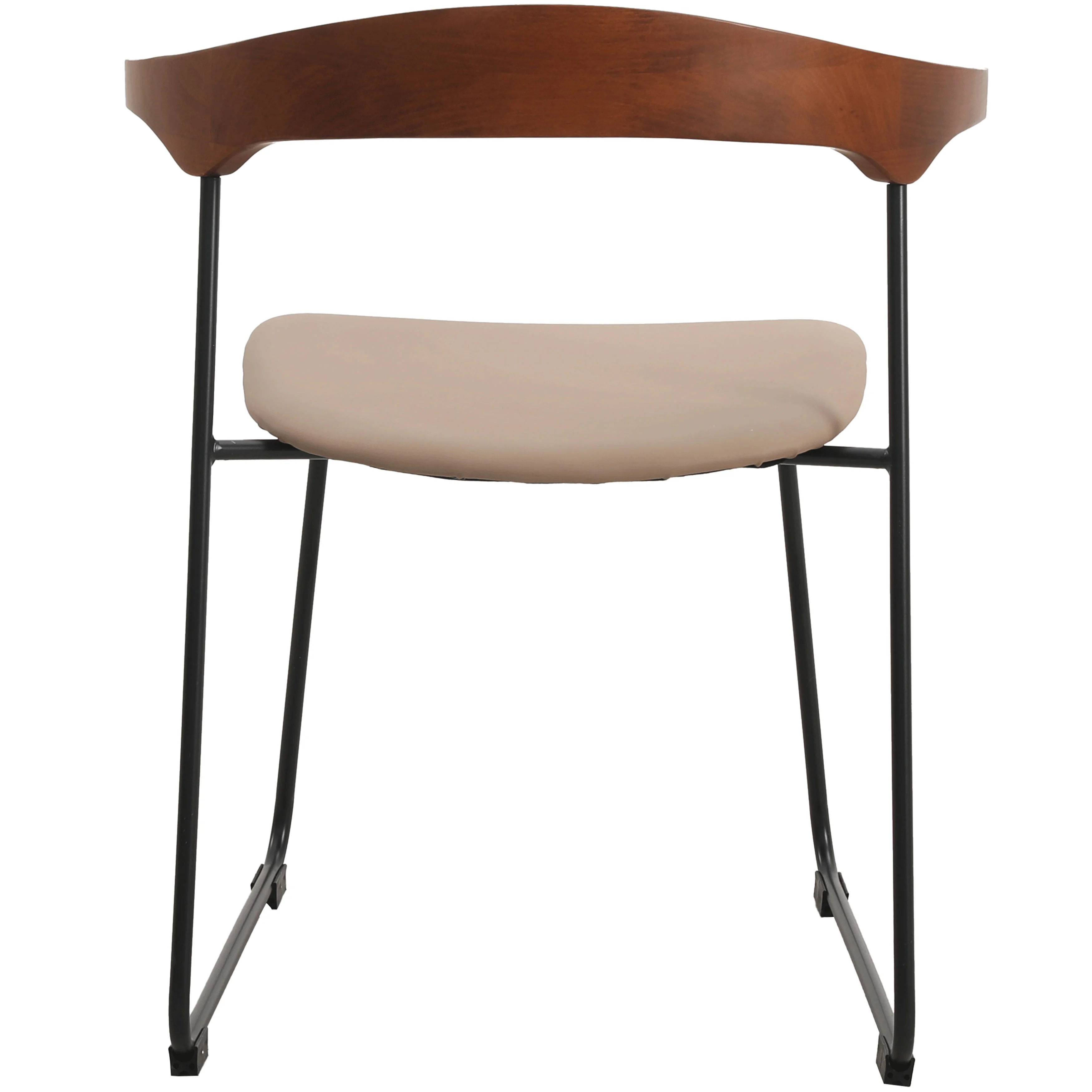 Lyra Collection Modern Chair in Dark Wood back and Taupe Seat