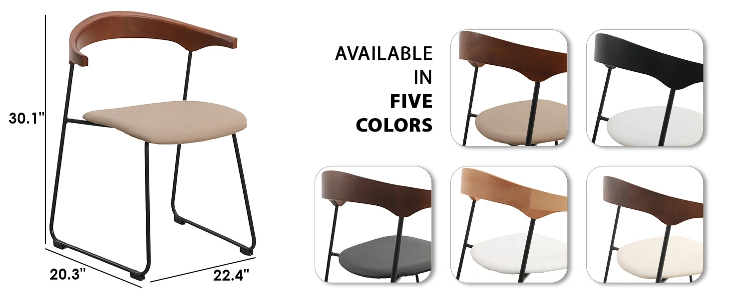 Lyra Collection Modern Chair in Dark Wood back and Taupe Seat