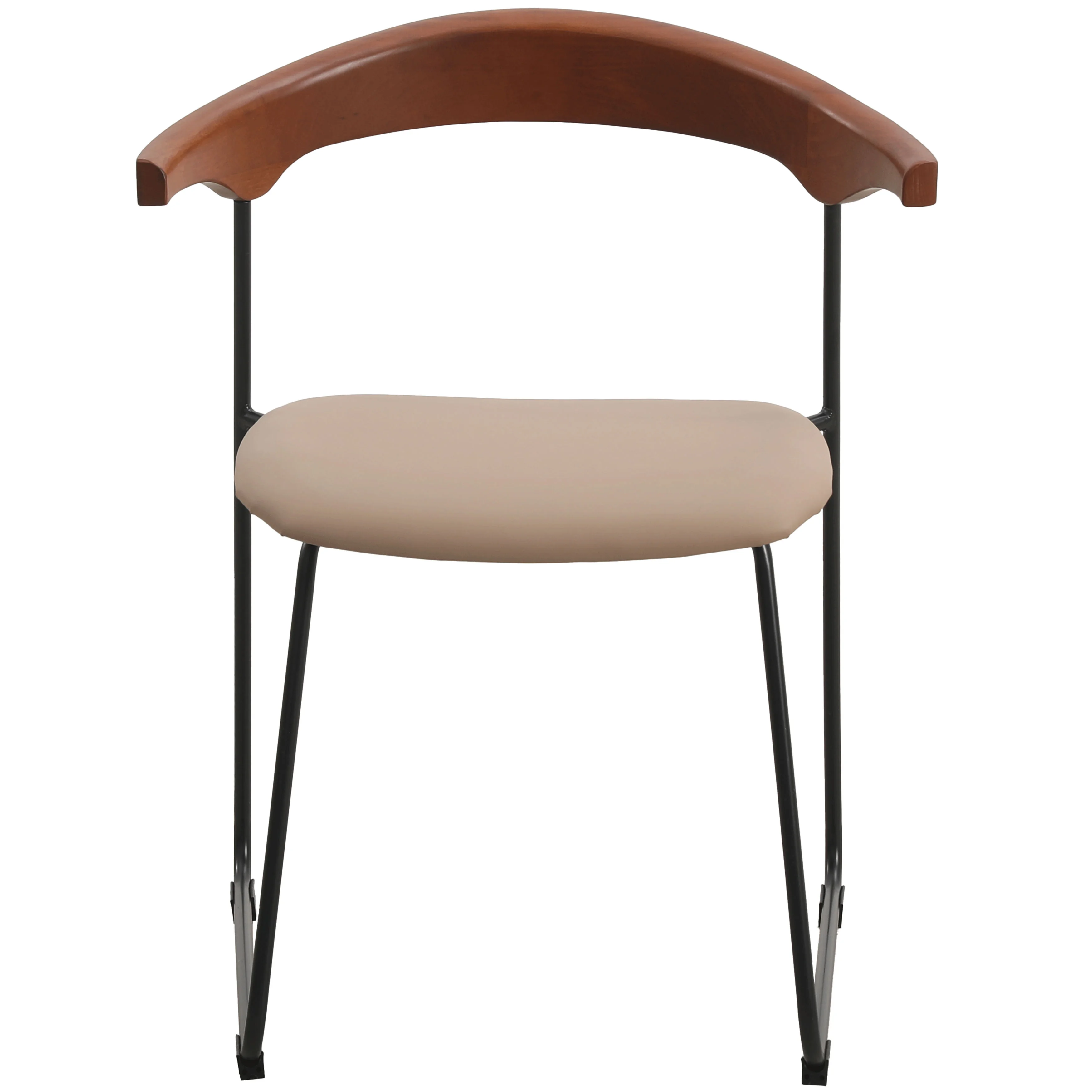 Lyra Collection Modern Chair in Dark Wood back and Taupe Seat
