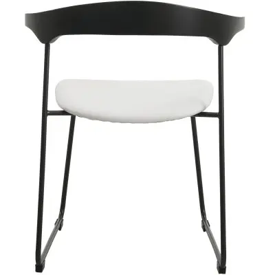 Lyra Collection Modern Chair in Black back and White Seat