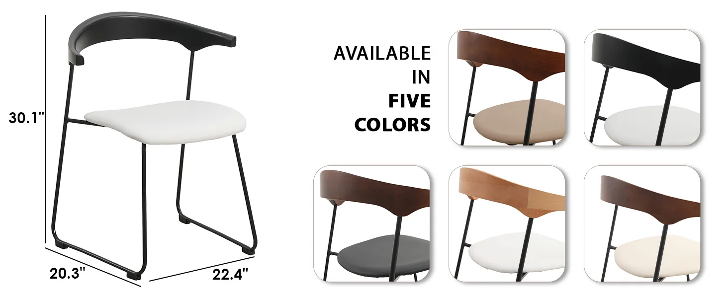 Lyra Collection Modern Chair in Black back and White Seat