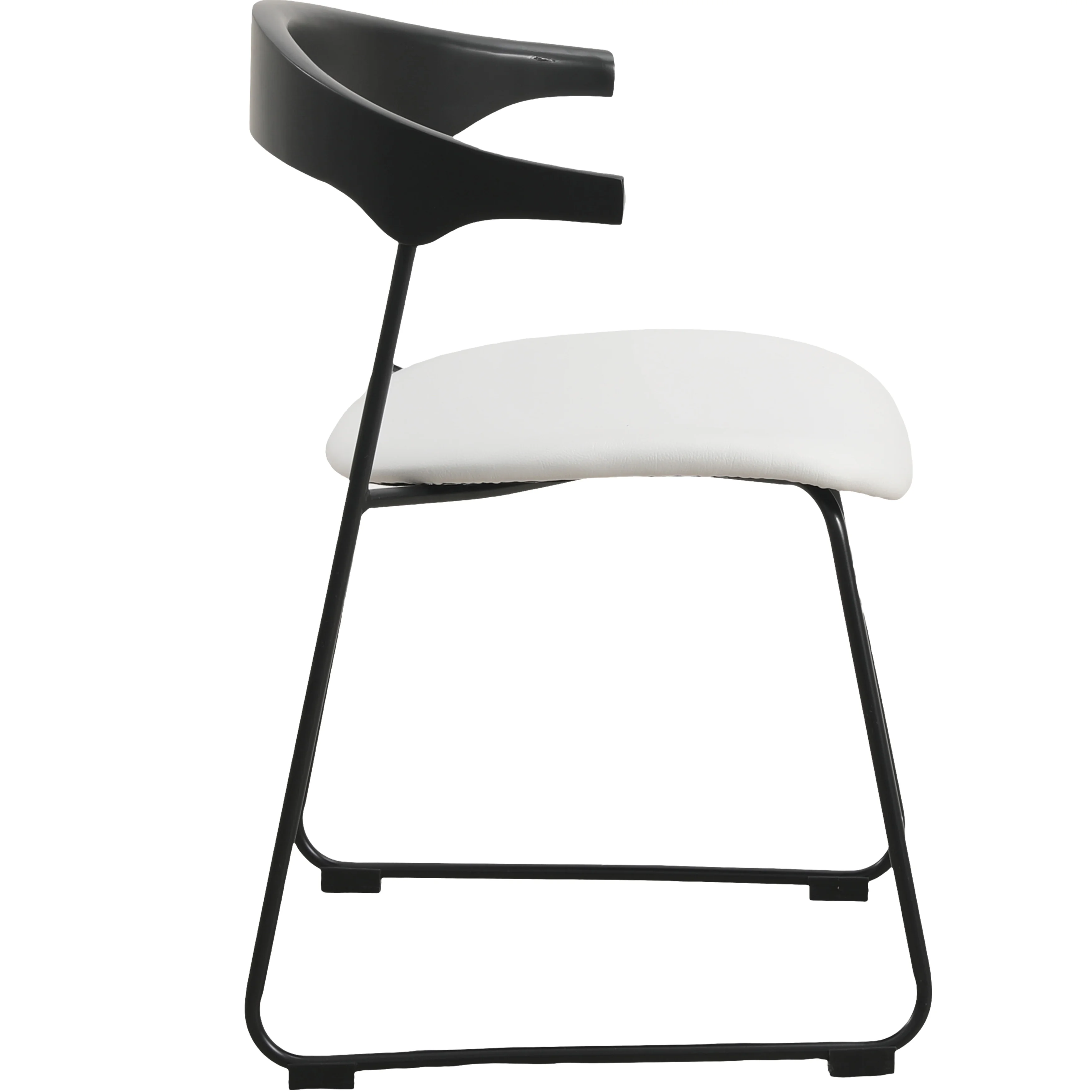 Lyra Collection Modern Chair in Black back and White Seat