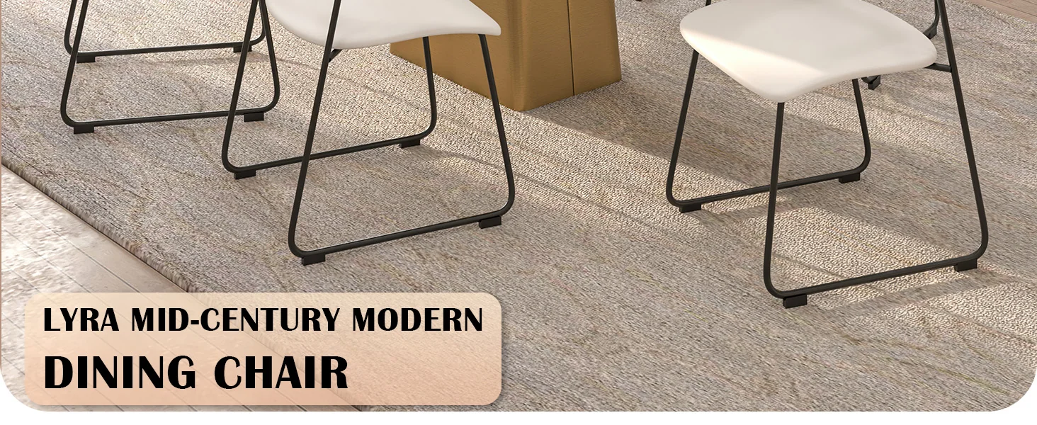 Lyra Collection Modern Chair in Black back and White Seat