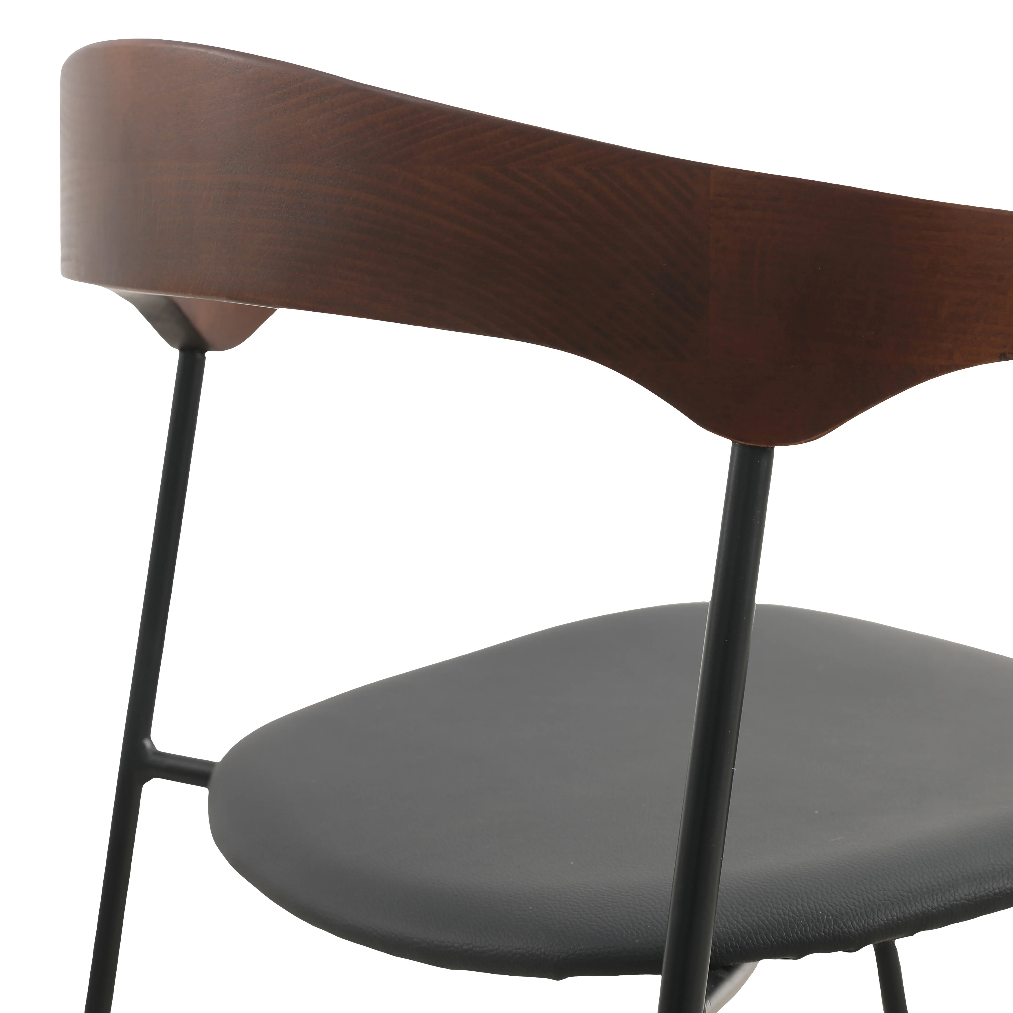 Lyra Collection Modern Chair in Black Walnut Color back and Black Seat