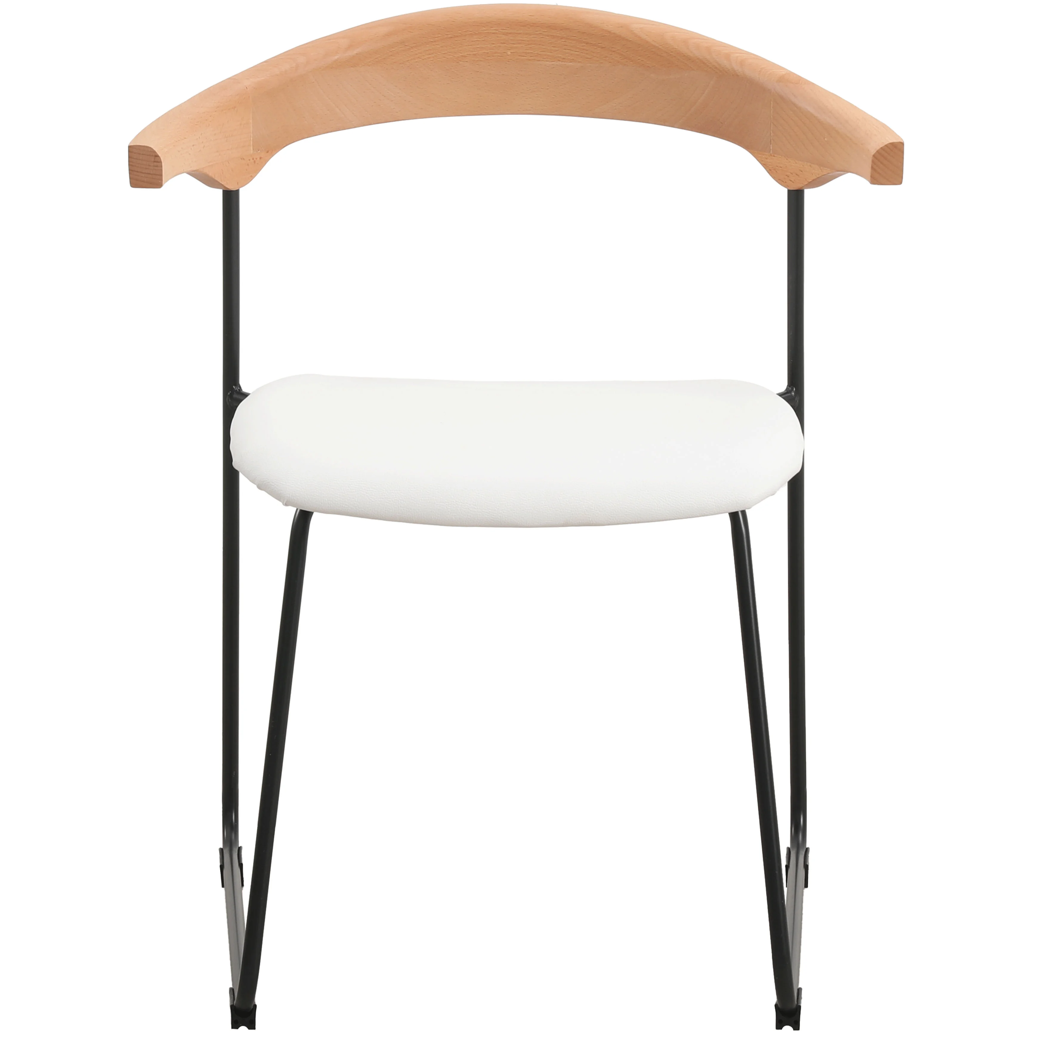 Lyra Collection Modern Chair in Natural Wood back and White Seat