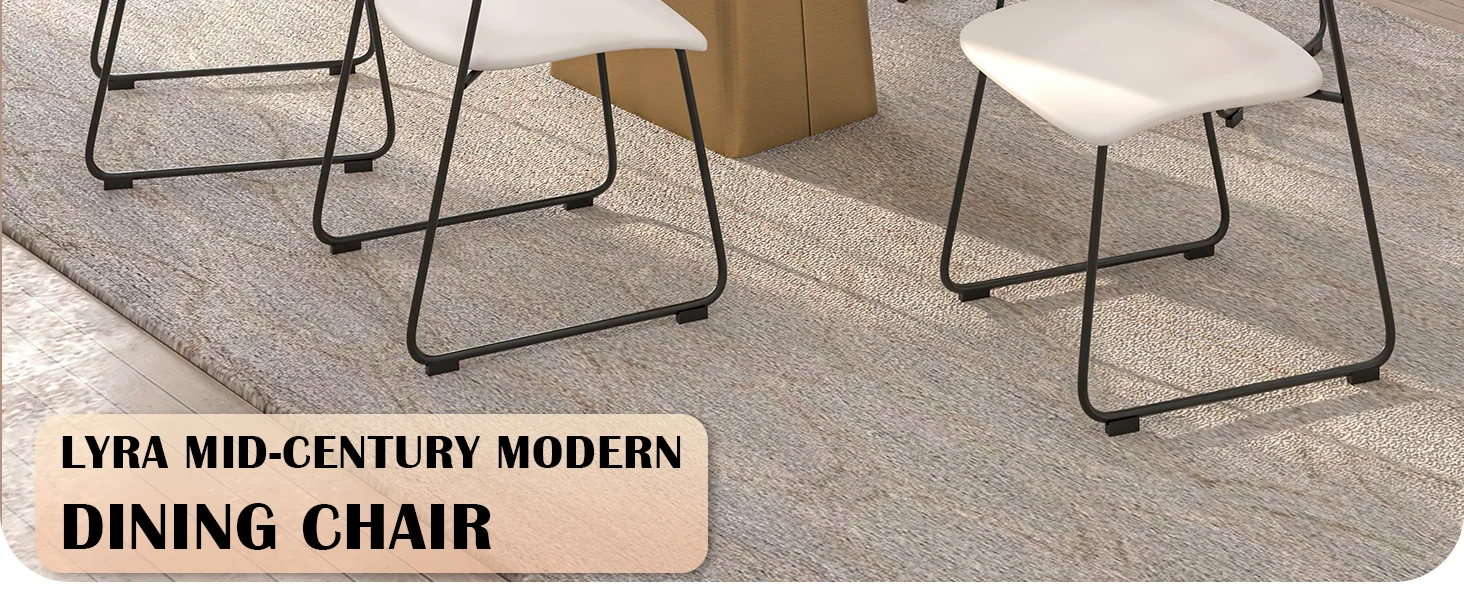 Lyra Collection Modern Chair in Natural Wood back and White Seat