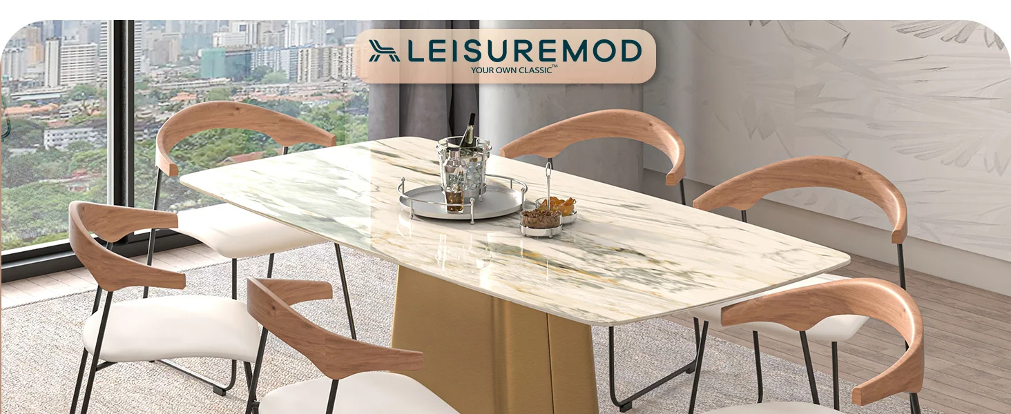 Lyra Collection Modern Chair in Natural Wood back and White Seat