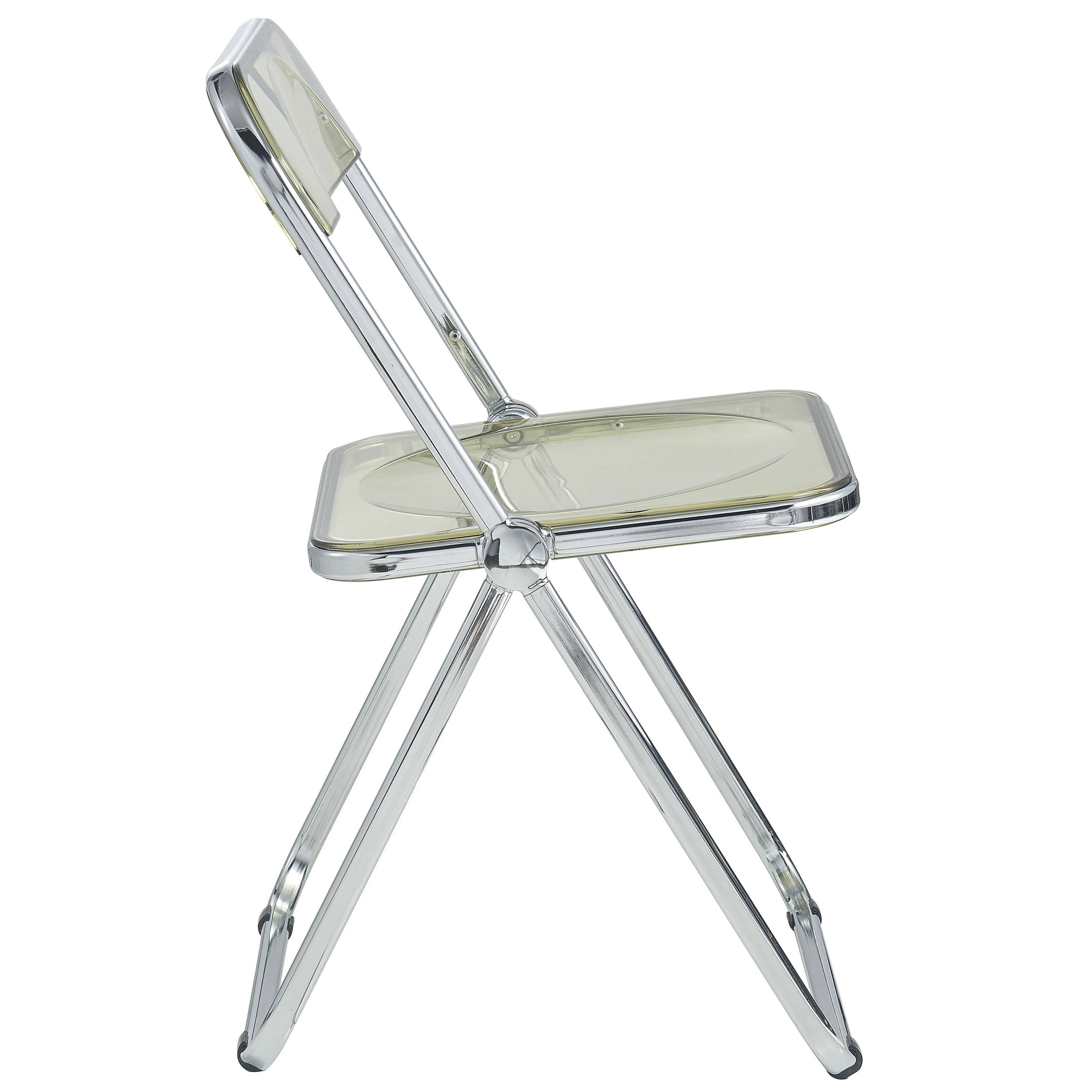 Lawrence Acrylic Folding Chair With Metal Frame, Set of 4