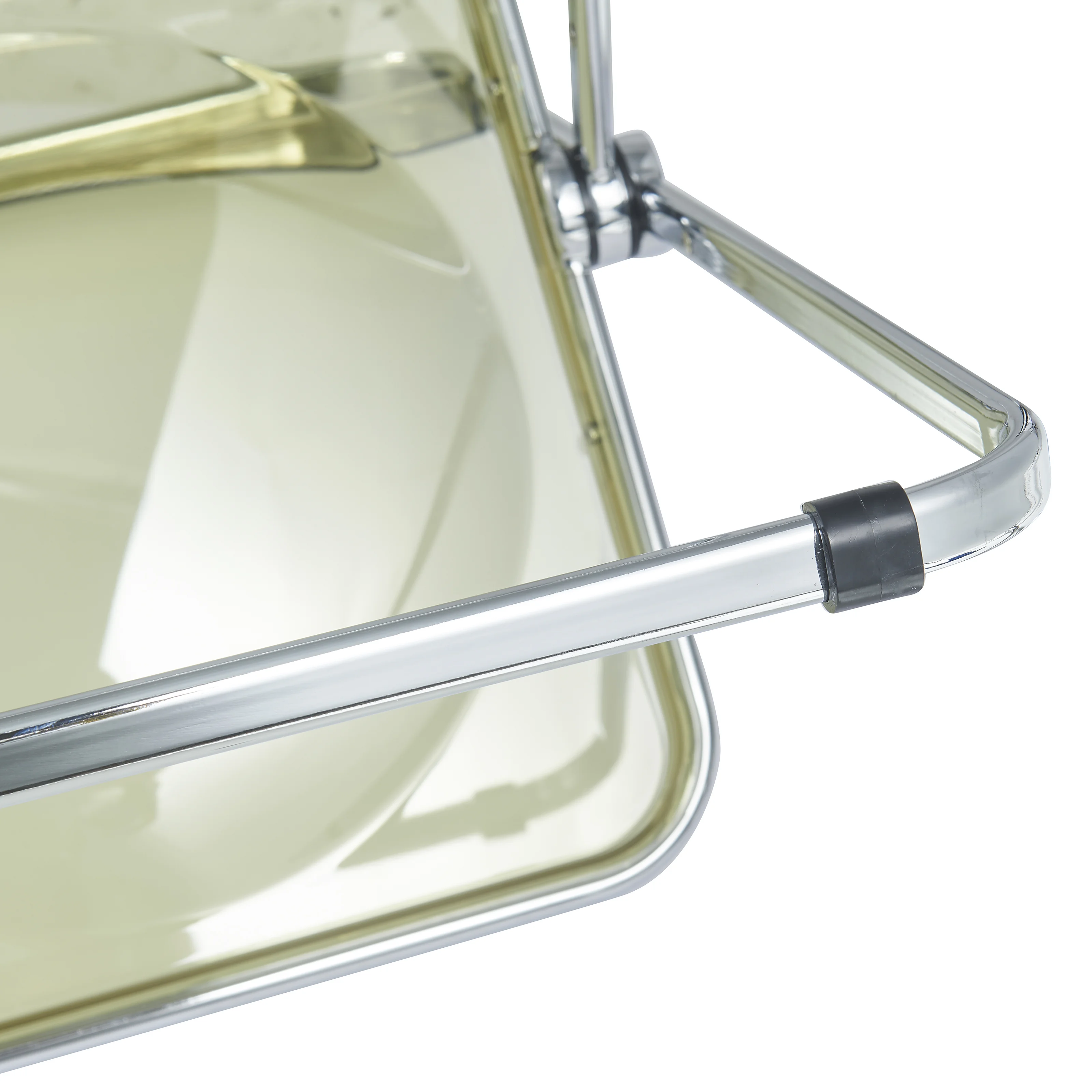 Lawrence Acrylic Folding Chair With Metal Frame, Set of 4