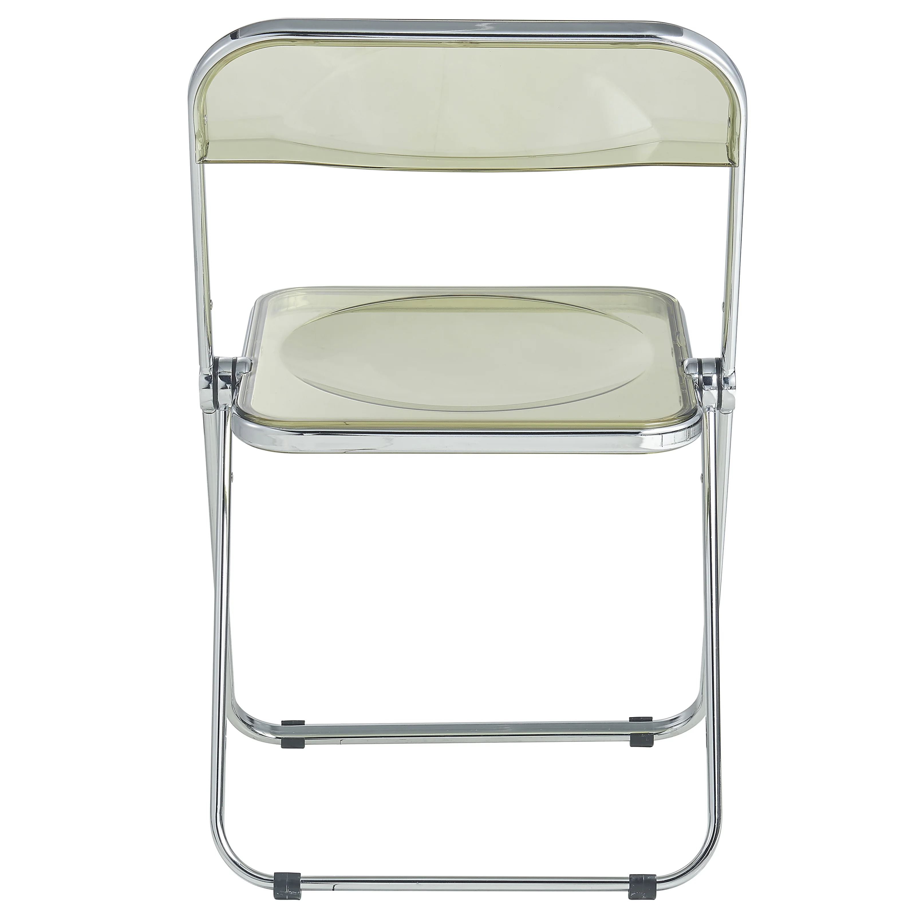 Lawrence Acrylic Folding Chair With Metal Frame, Set of 4