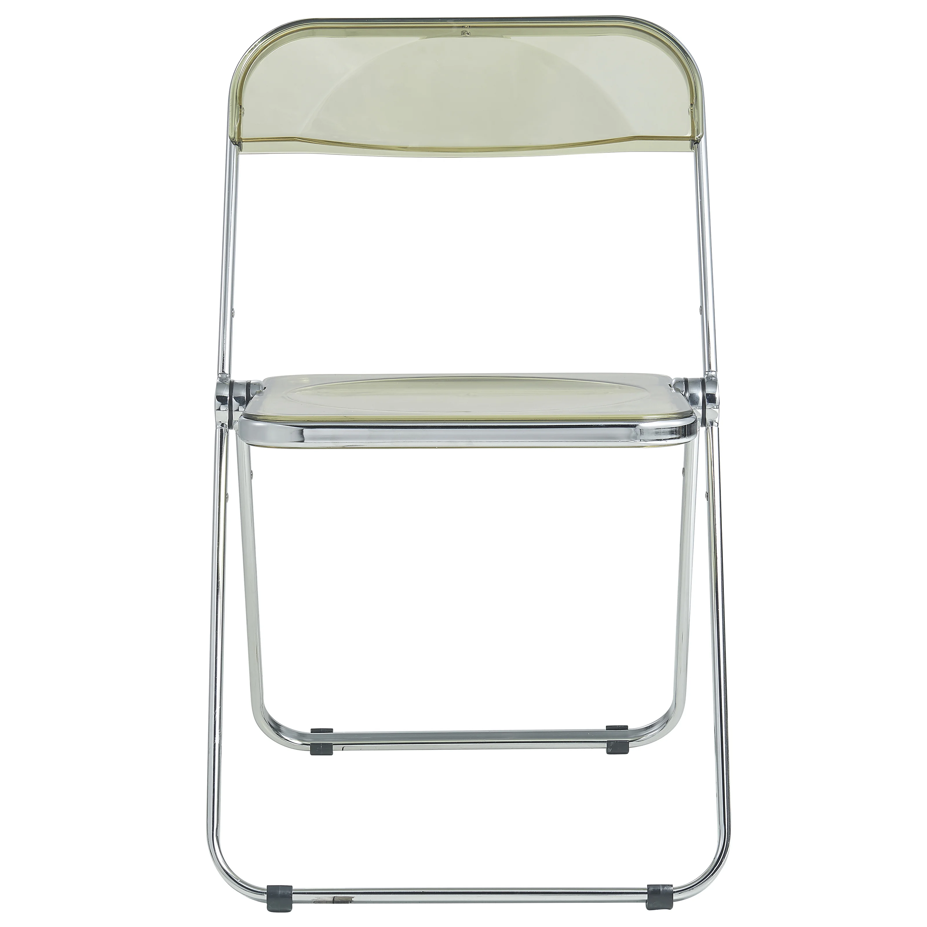 Lawrence Acrylic Folding Chair With Metal Frame, Set of 4