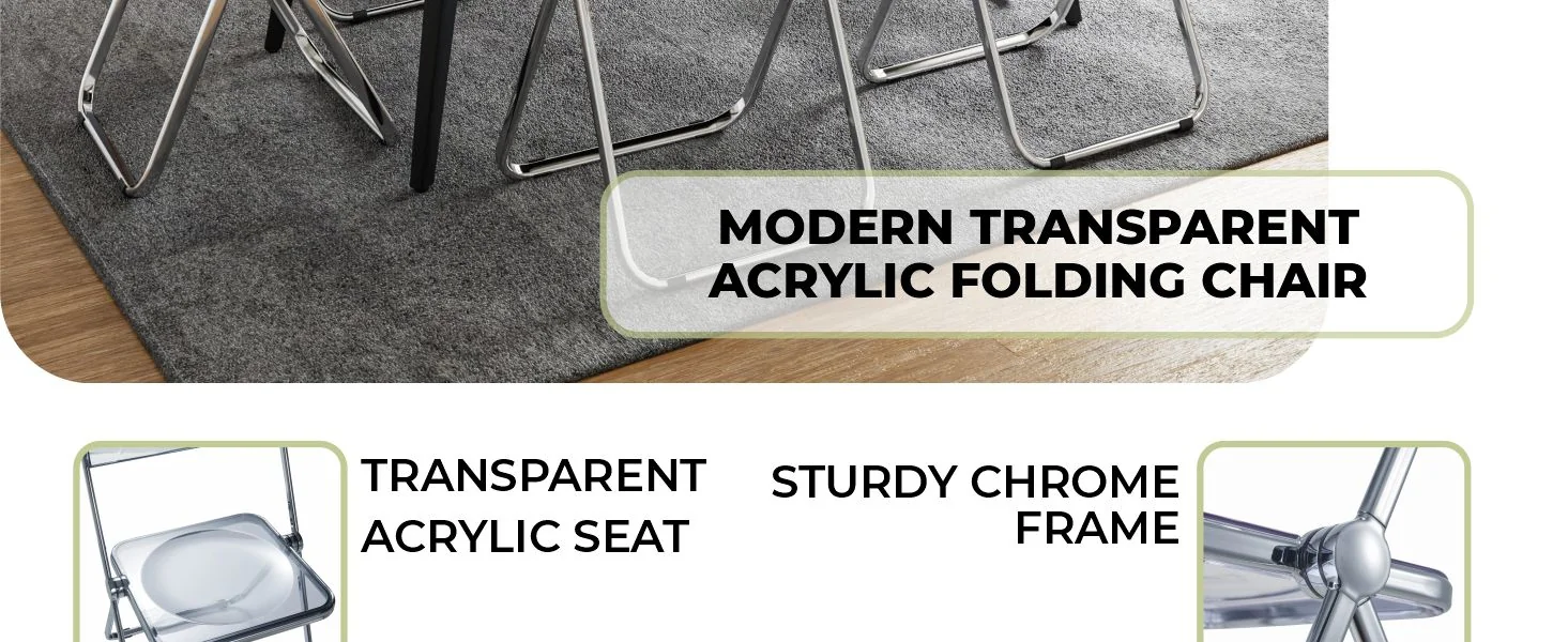 Lawrence Acrylic Folding Chair With Metal Frame