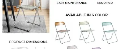 Lawrence Acrylic Folding Chair With Metal Frame