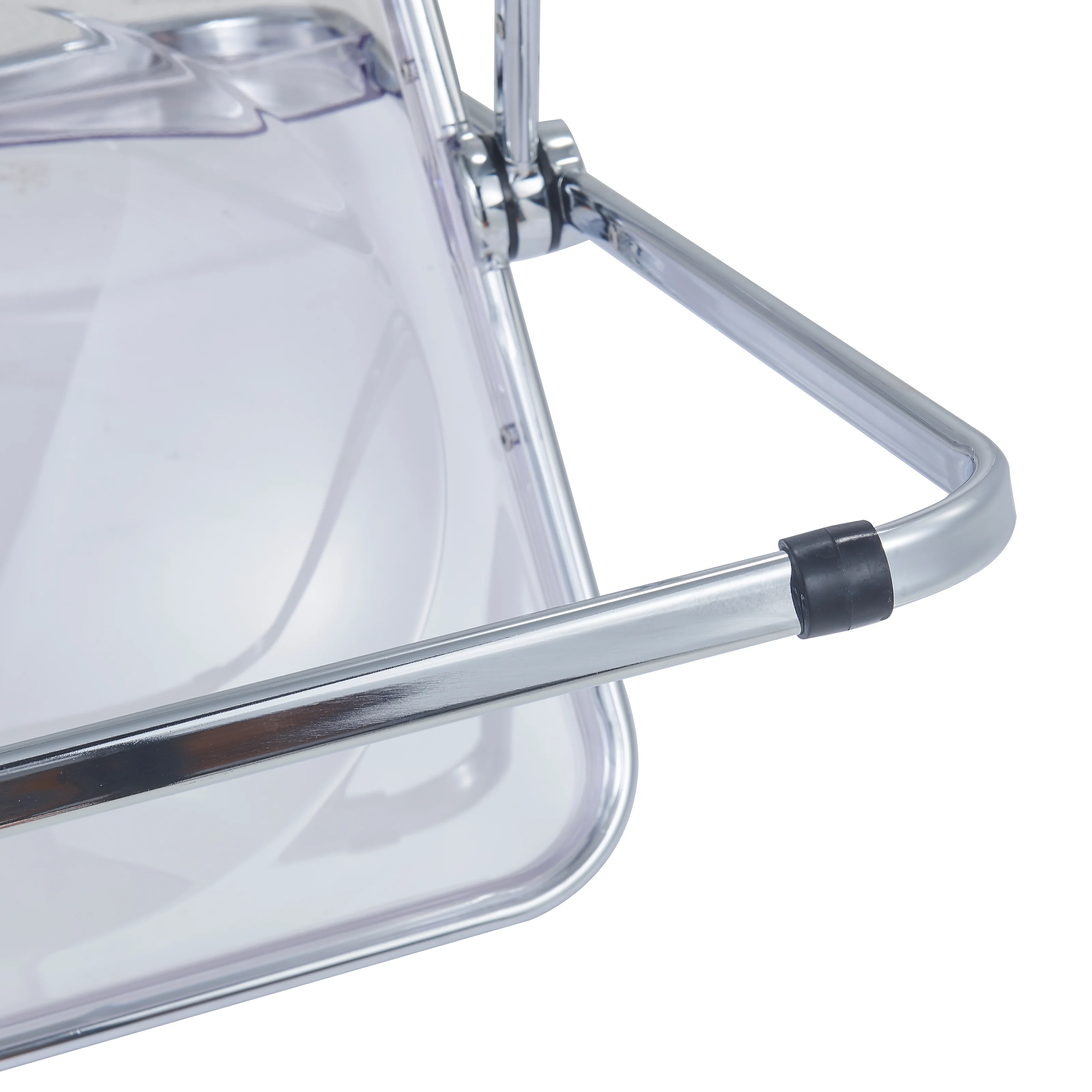 Lawrence Acrylic Folding Chair With Metal Frame, Set of 2