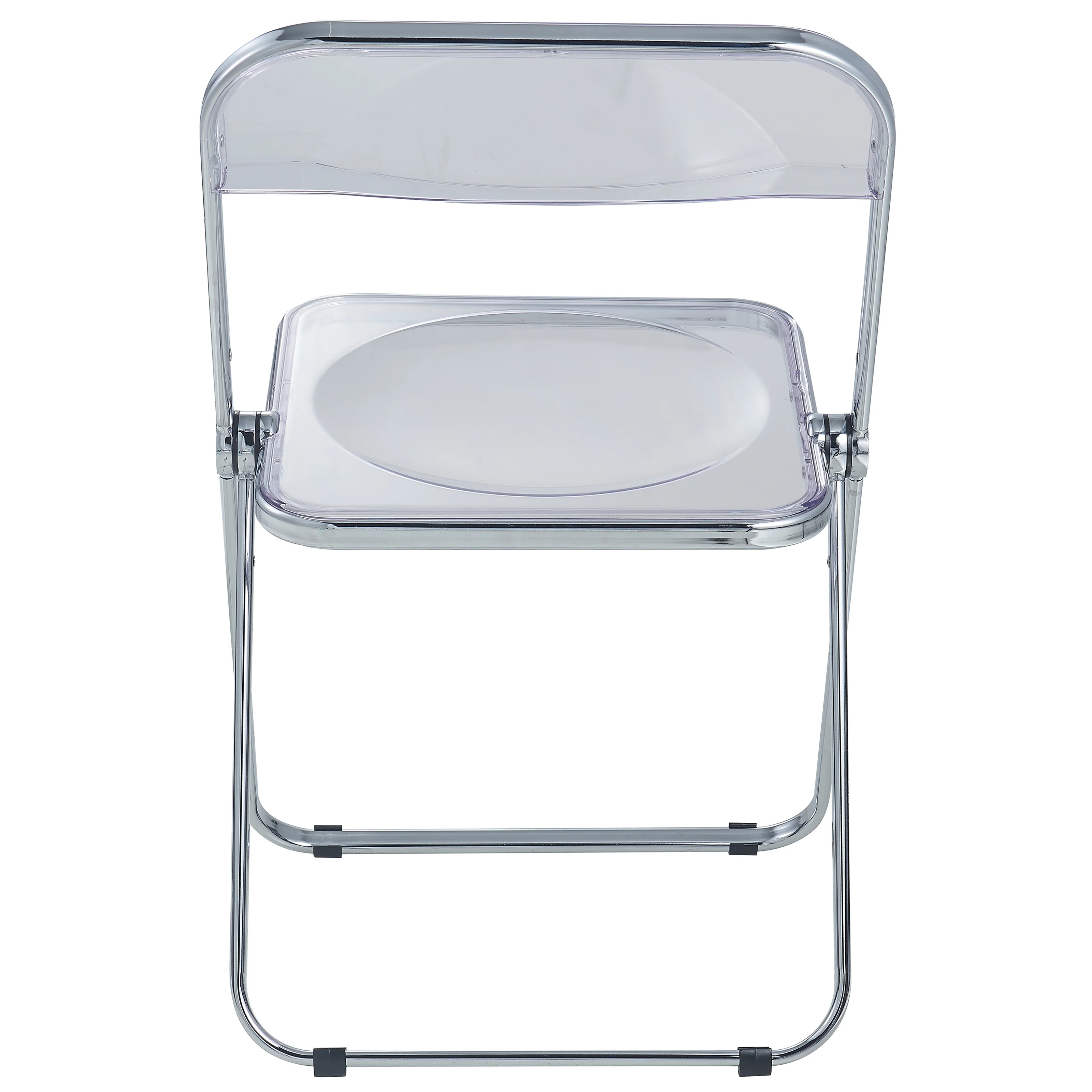 Lawrence Acrylic Folding Chair With Metal Frame, Set of 4