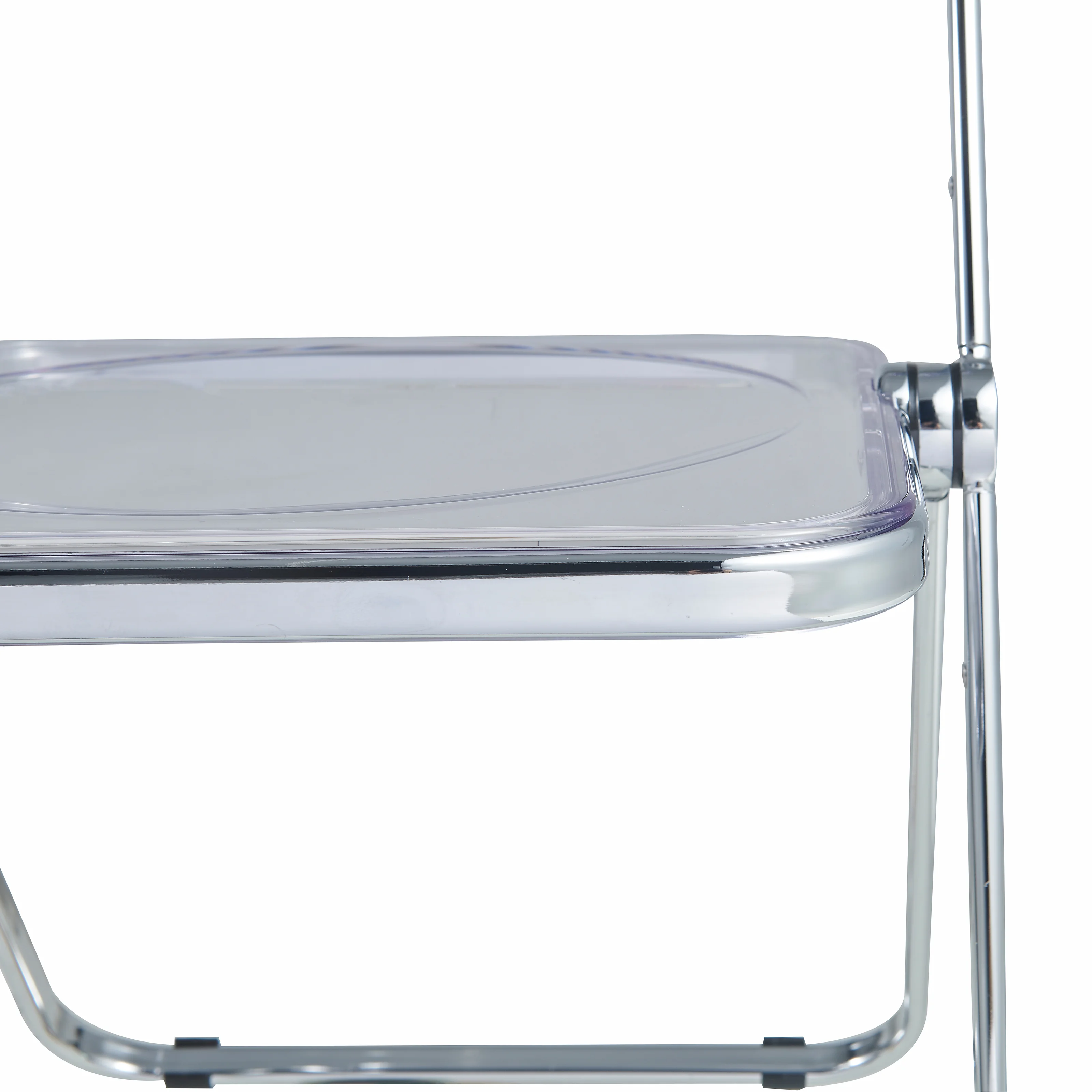 Lawrence Acrylic Folding Chair With Metal Frame, Set of 4