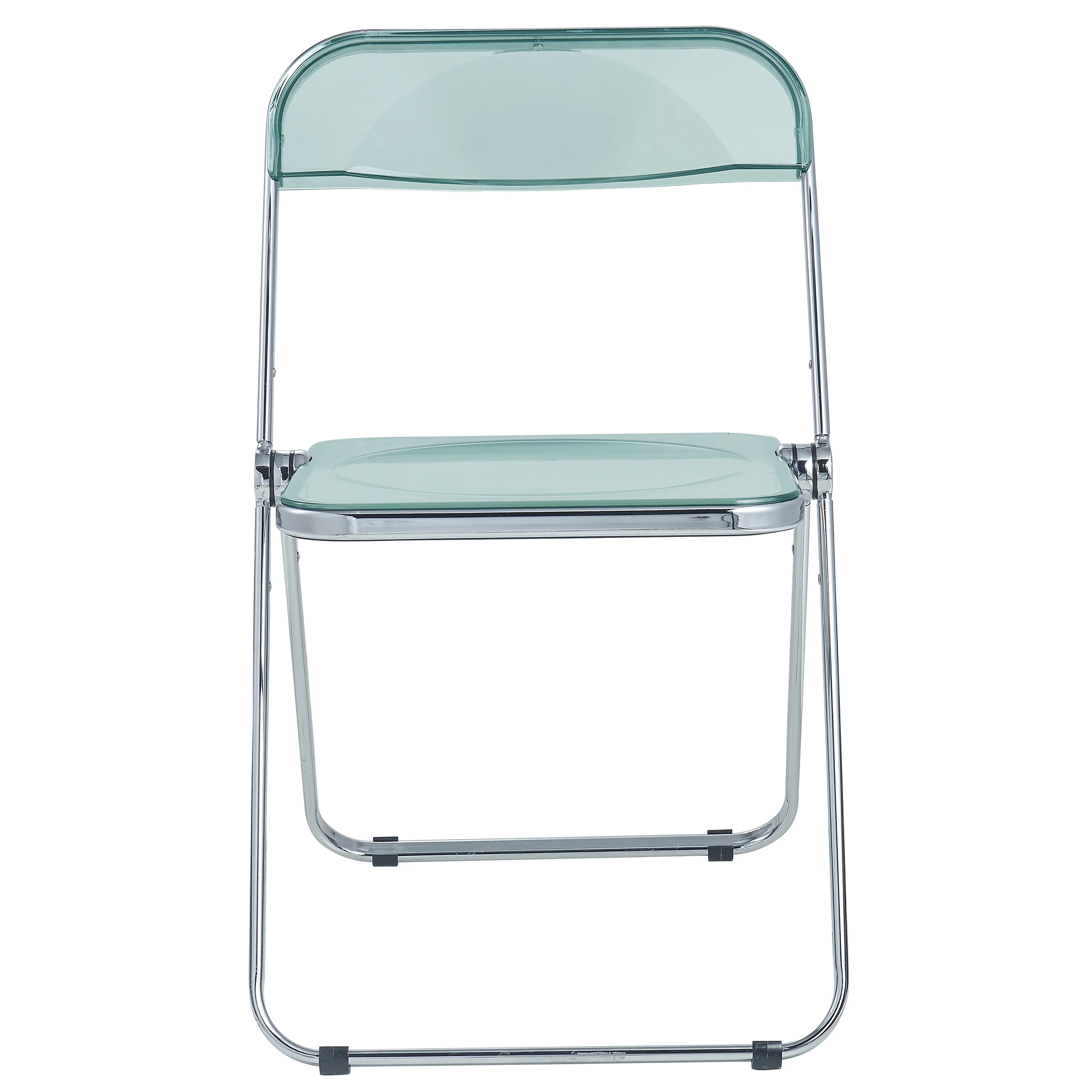 Lawrence Acrylic Folding Chair With Metal Frame, Set of 2