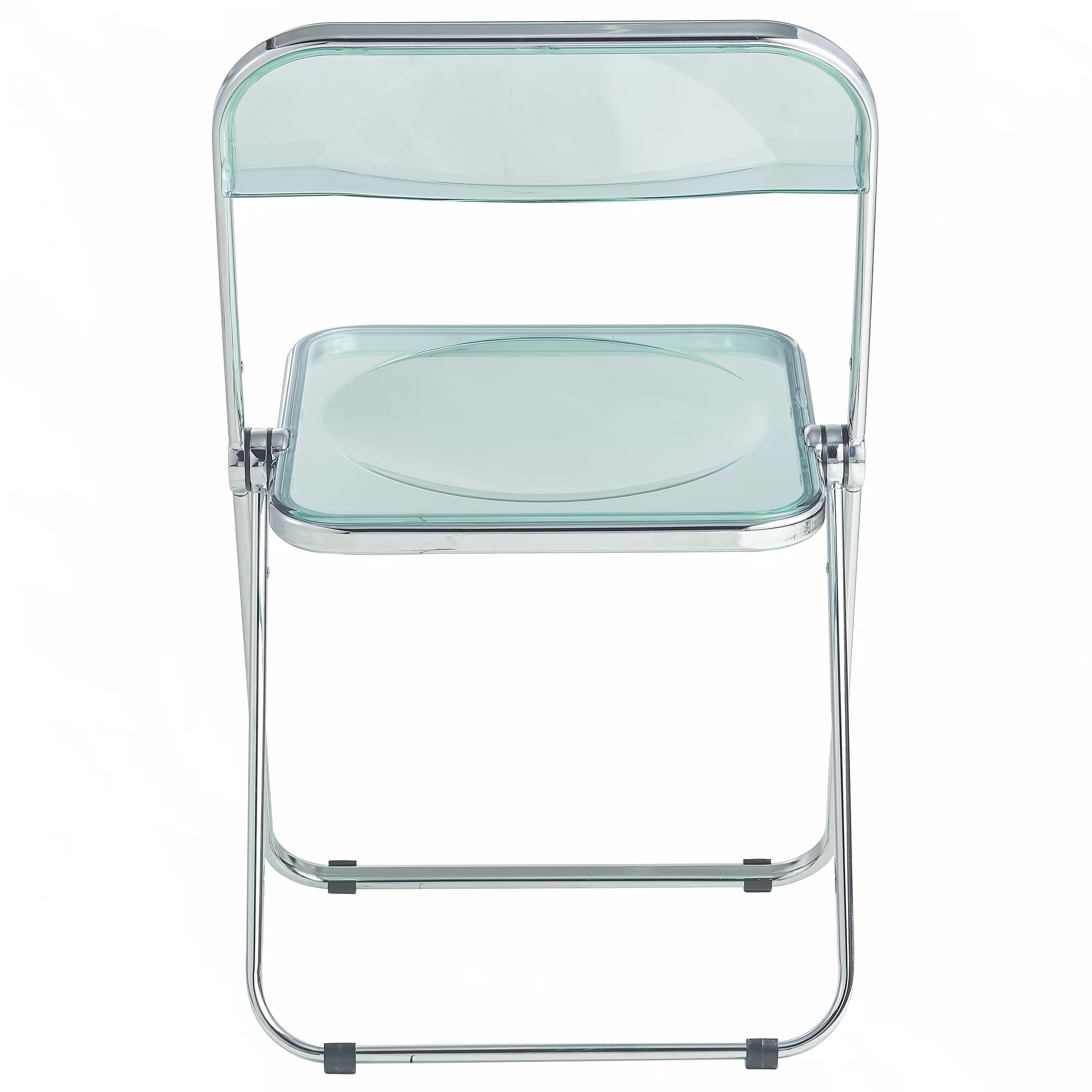 Lawrence Acrylic Folding Chair With Metal Frame, Set of 4