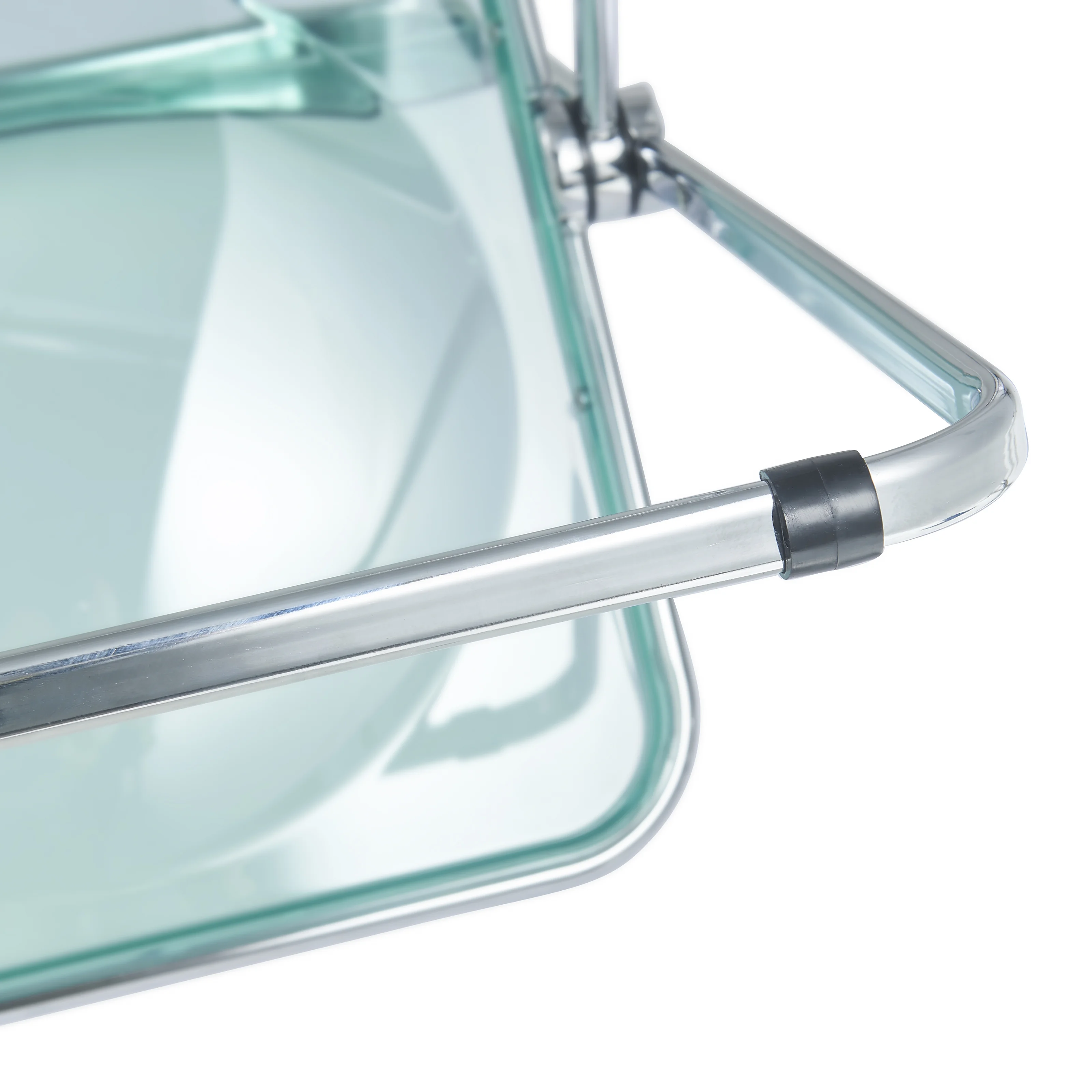 Lawrence Acrylic Folding Chair With Metal Frame, Set of 4