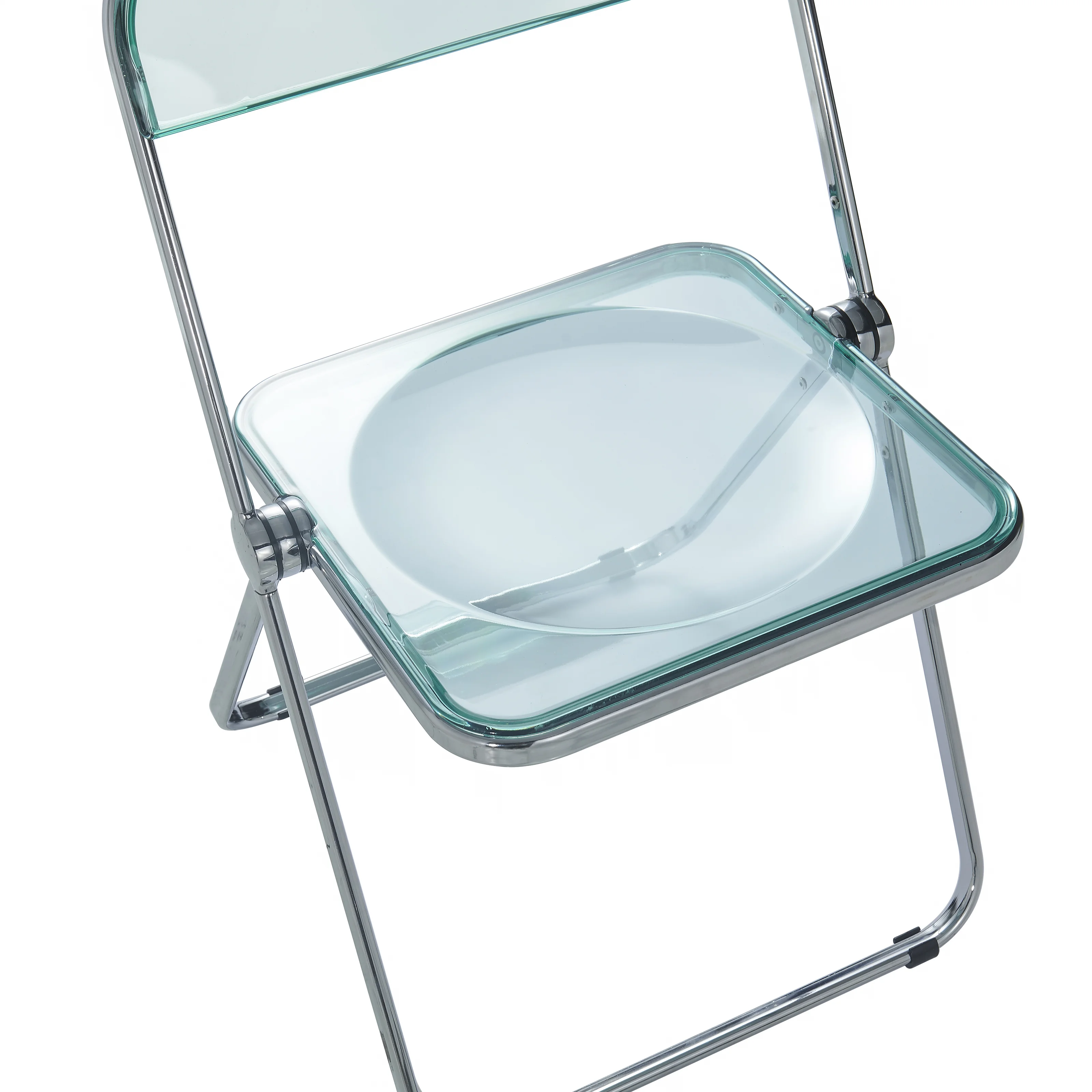 Lawrence Acrylic Folding Chair With Metal Frame, Set of 4