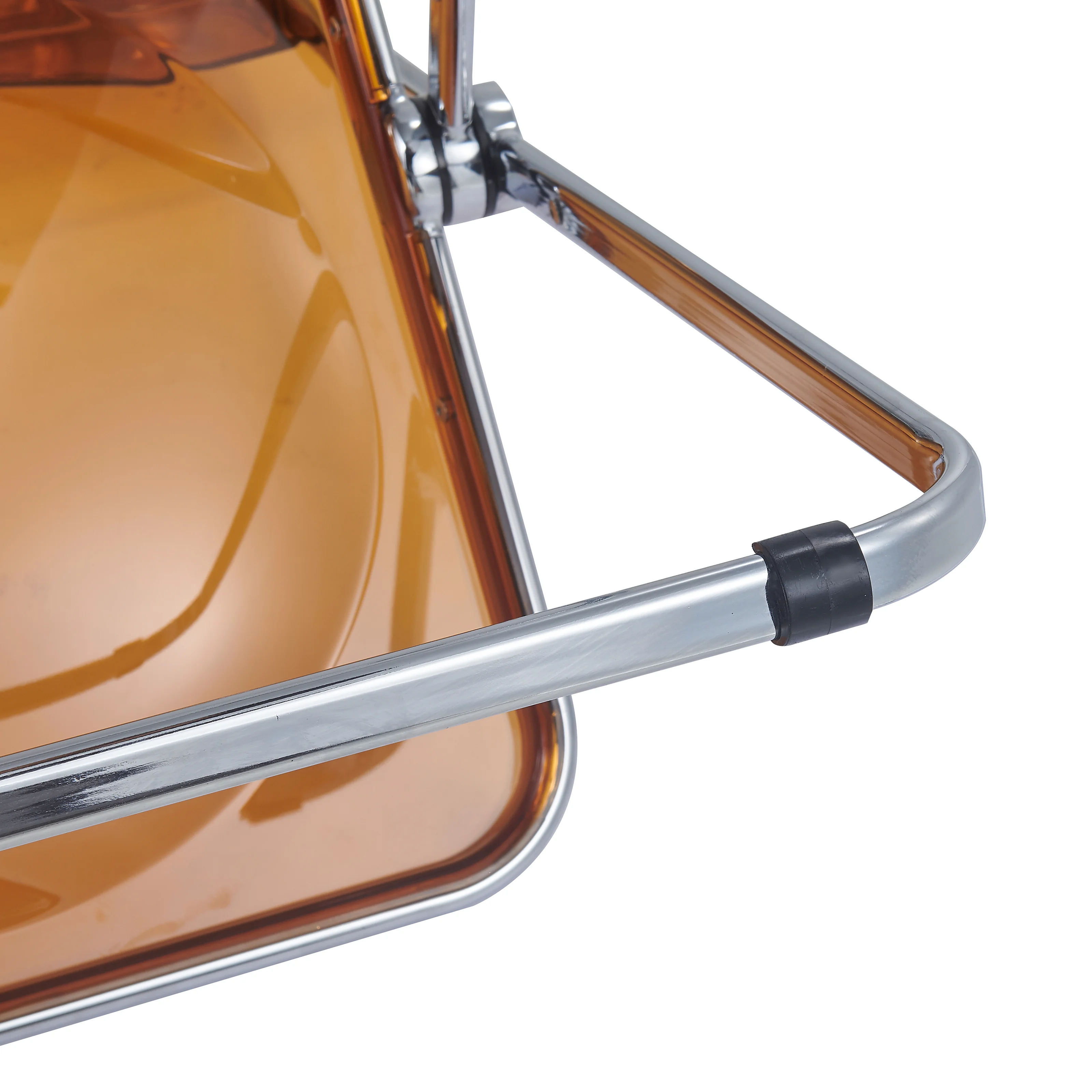 Lawrence Acrylic Folding Chair With Metal Frame, Set of 2