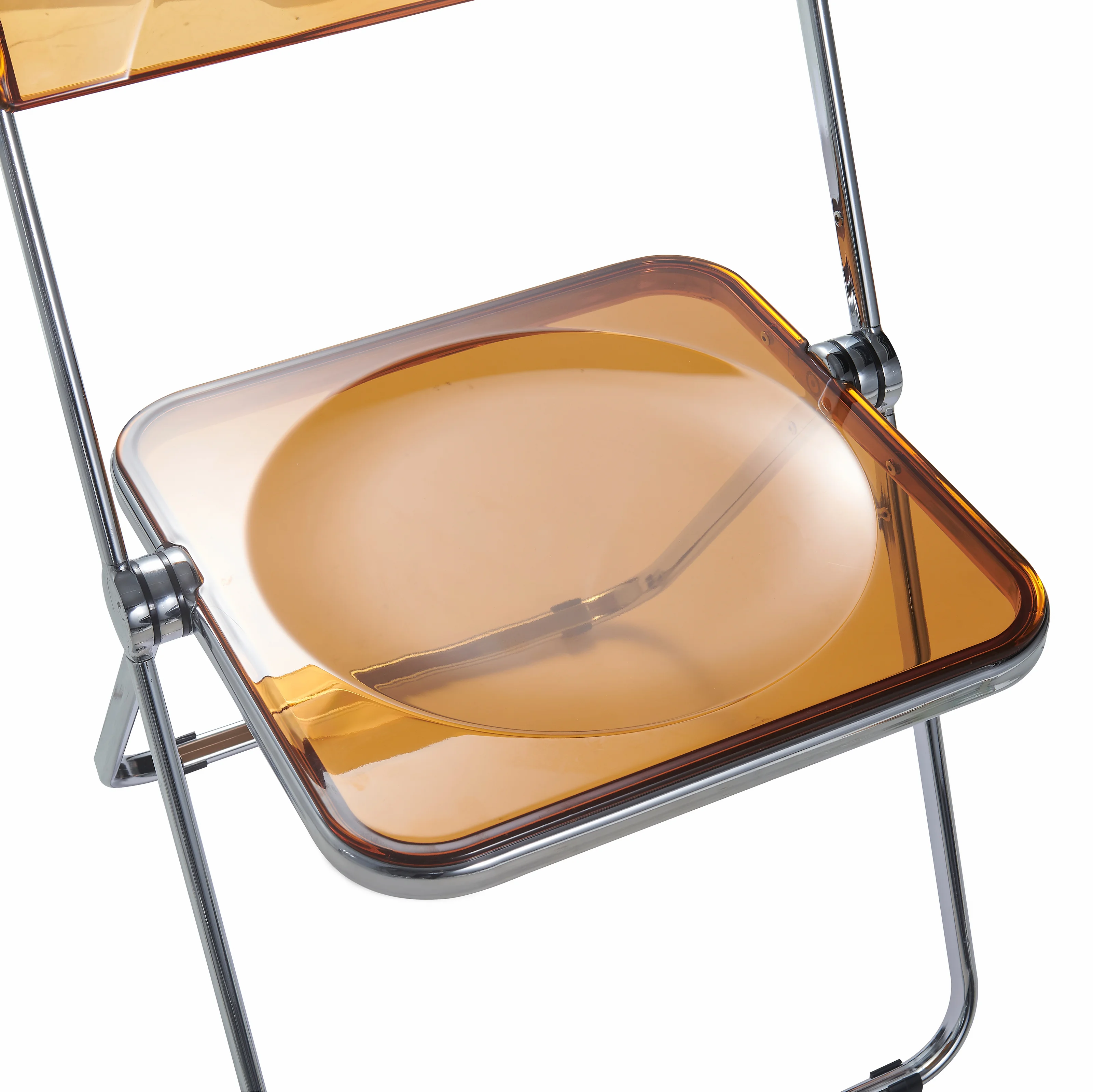Lawrence Acrylic Folding Chair With Metal Frame, Set of 2