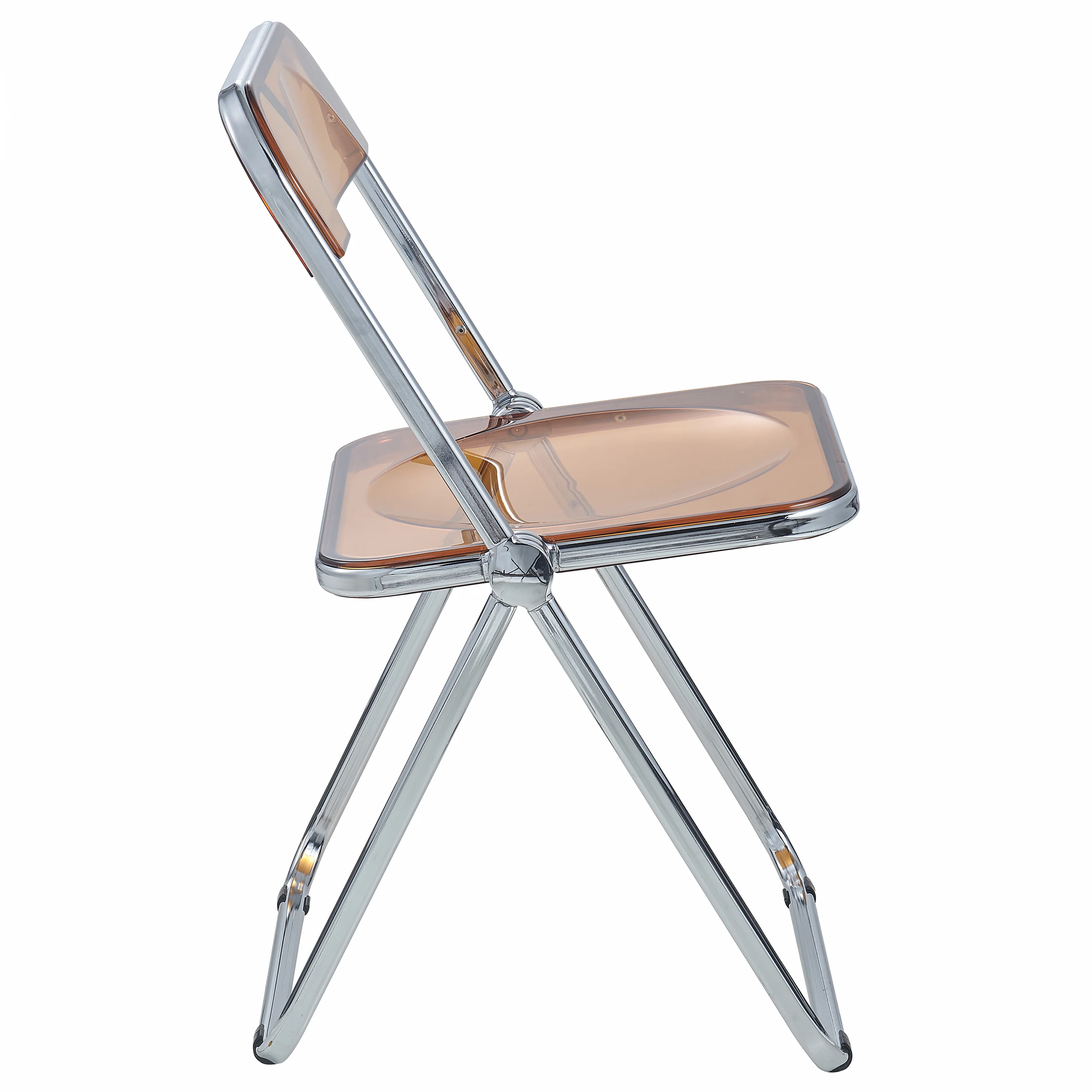 Lawrence Acrylic Folding Chair With Metal Frame, Set of 4
