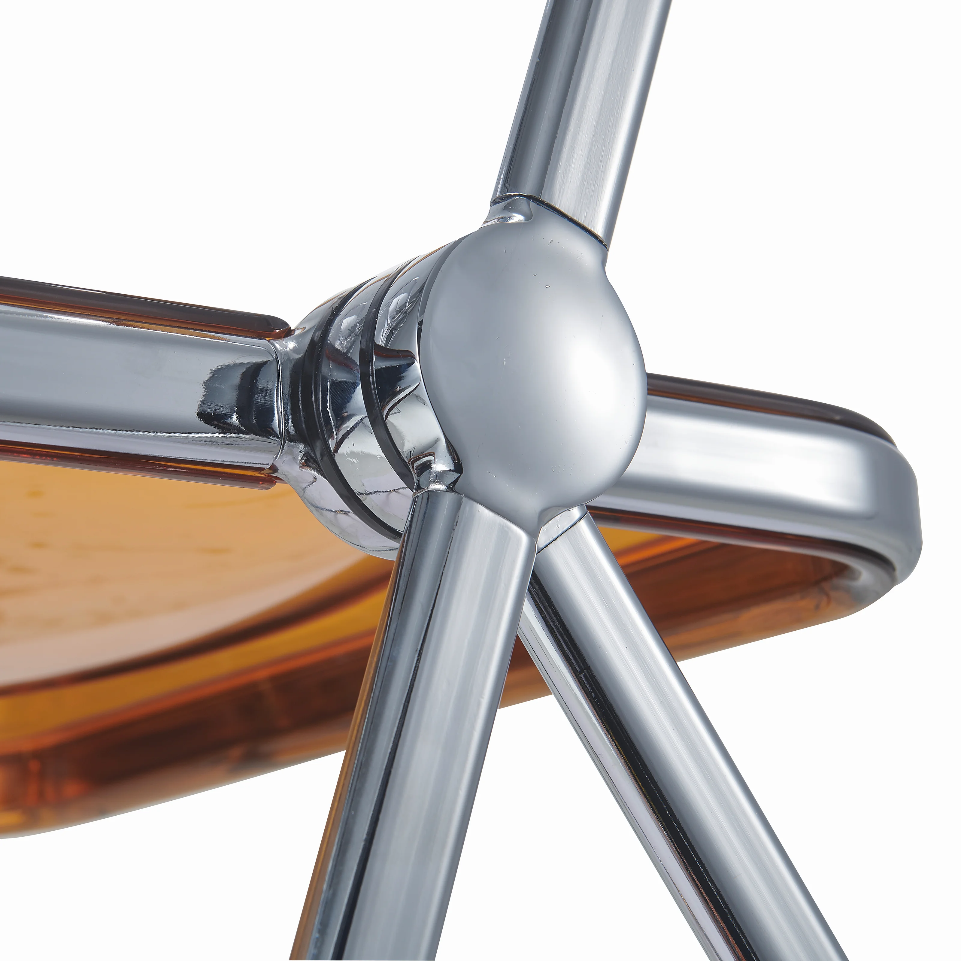 Lawrence Acrylic Folding Chair With Metal Frame, Set of 4