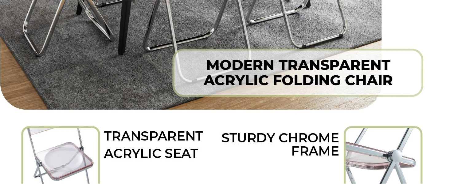 Lawrence Acrylic Folding Chair With Metal Frame