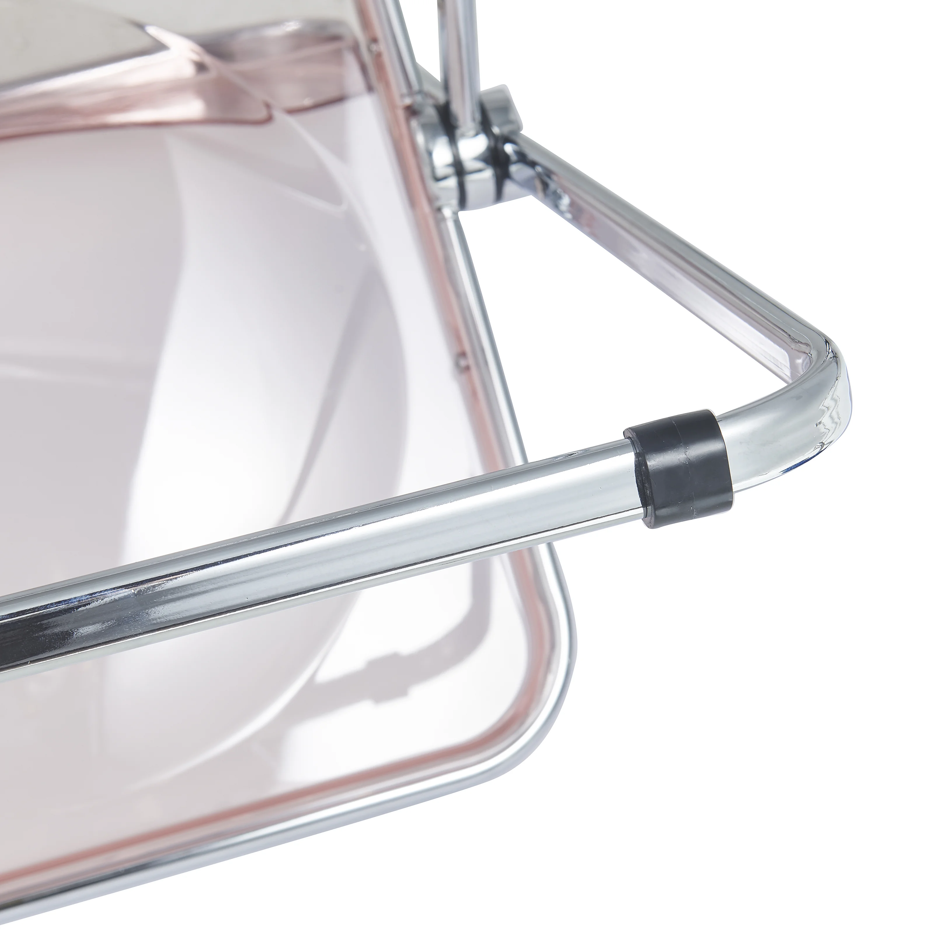 Lawrence Acrylic Folding Chair With Metal Frame, Set of 2